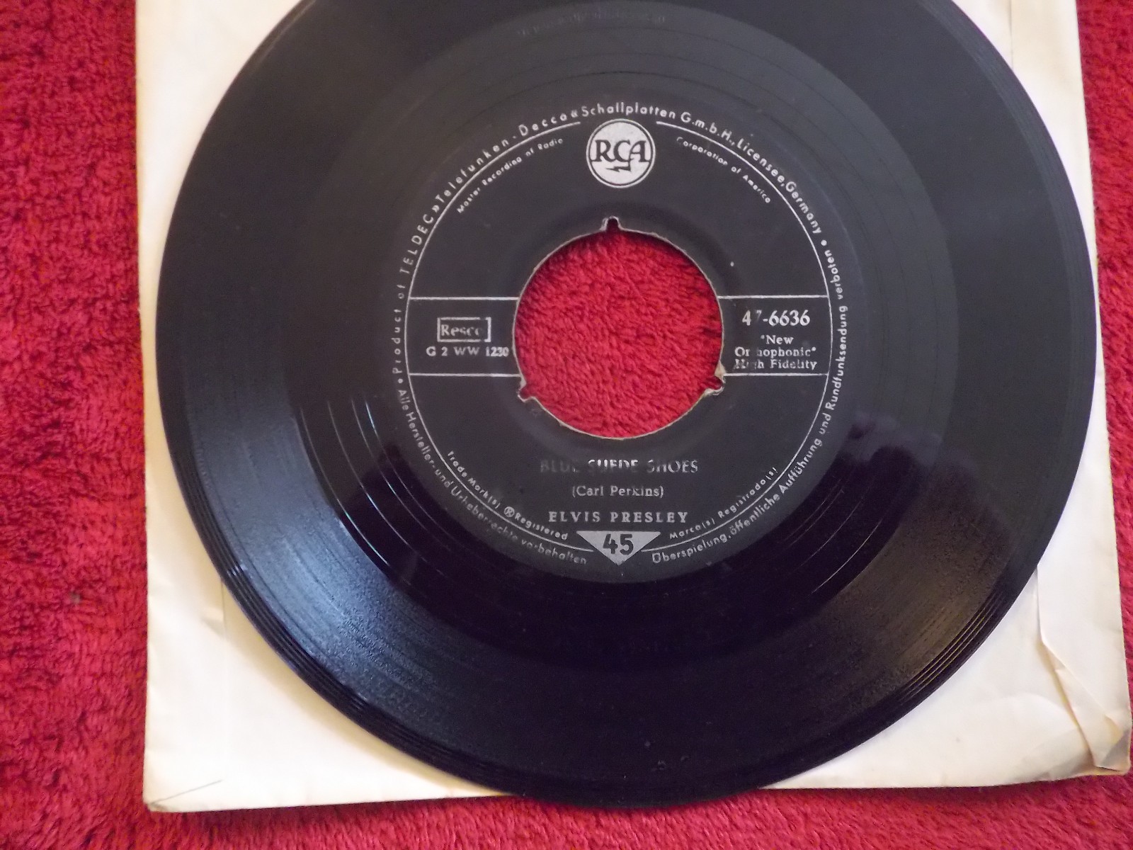 Elvis Presley – Blue Suede Shoes / Tutti Frutti (RCA Records, 7″-Single)
