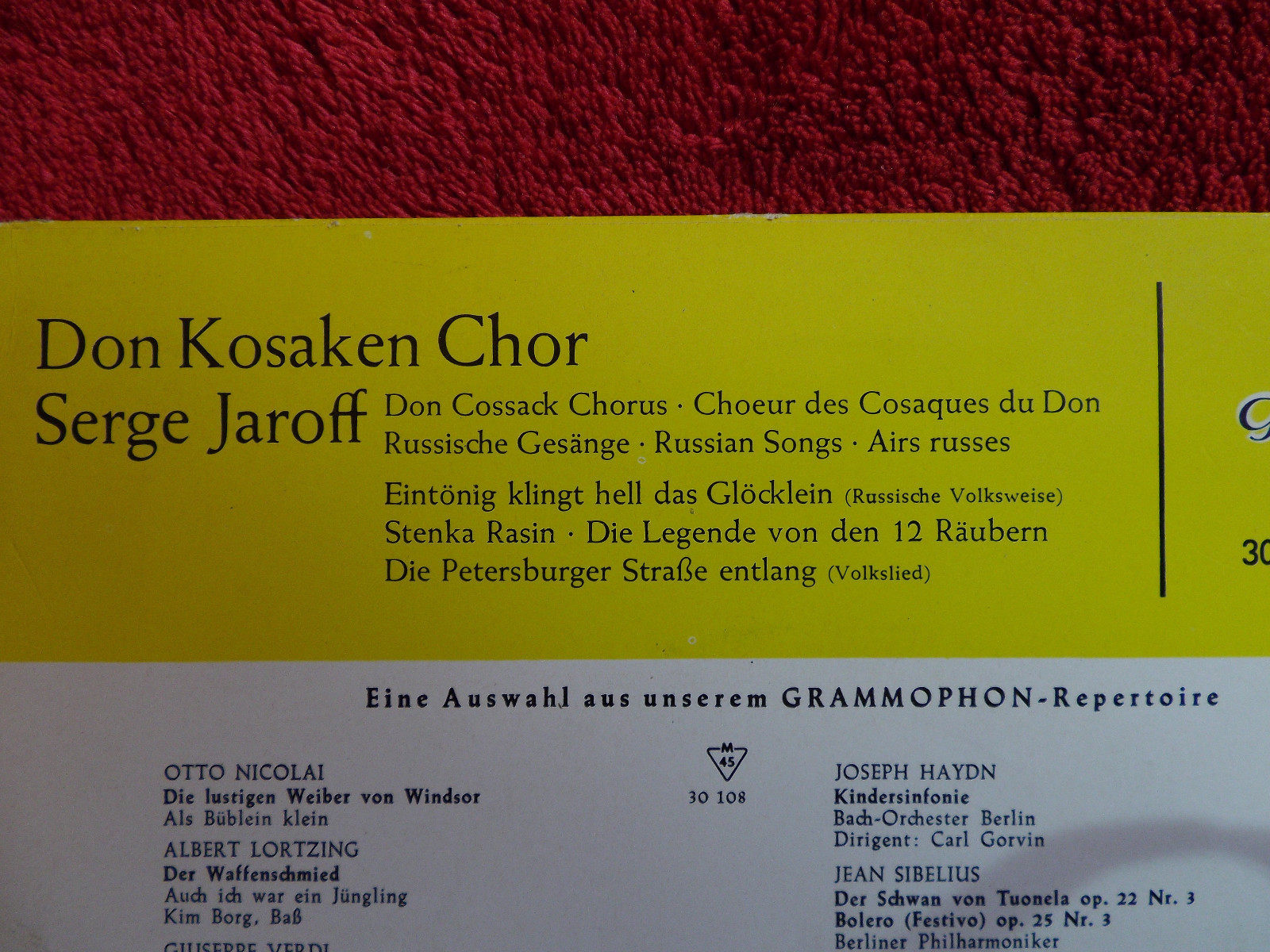 Don Kosaken Chor Serge Jaroff – Eintönig klingt hell das Glöckchen + Stenka Rasin / Die Legende von den 12 Räubern + Die Petersburger Straße entlang (Deutsche Grammophon, 30 210), Bild 3
