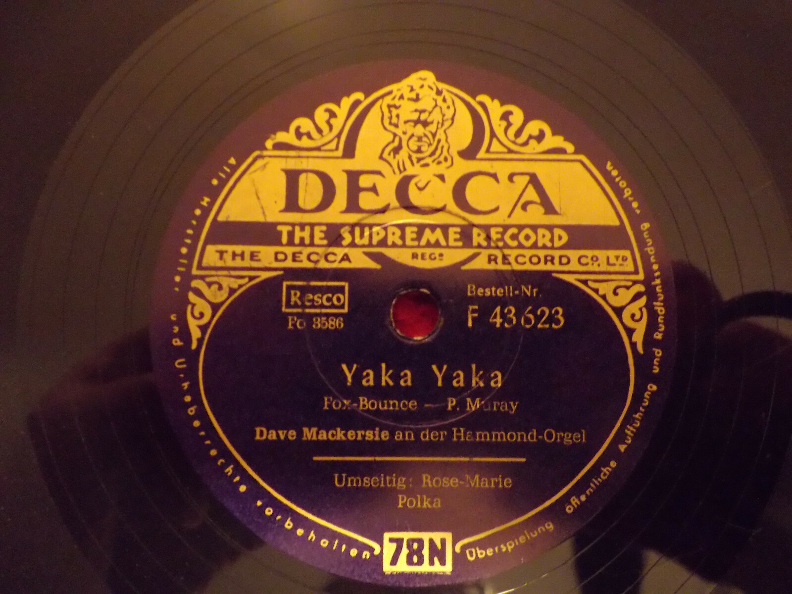 Dave Mackersie – Rose-Marie Polka / Yaka Yaka (Schellackplatte), Bild 2