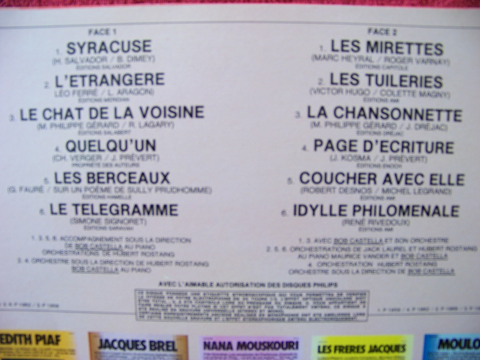 Yves Montand – Yves Montand, LP, Impact Records, Bild 2