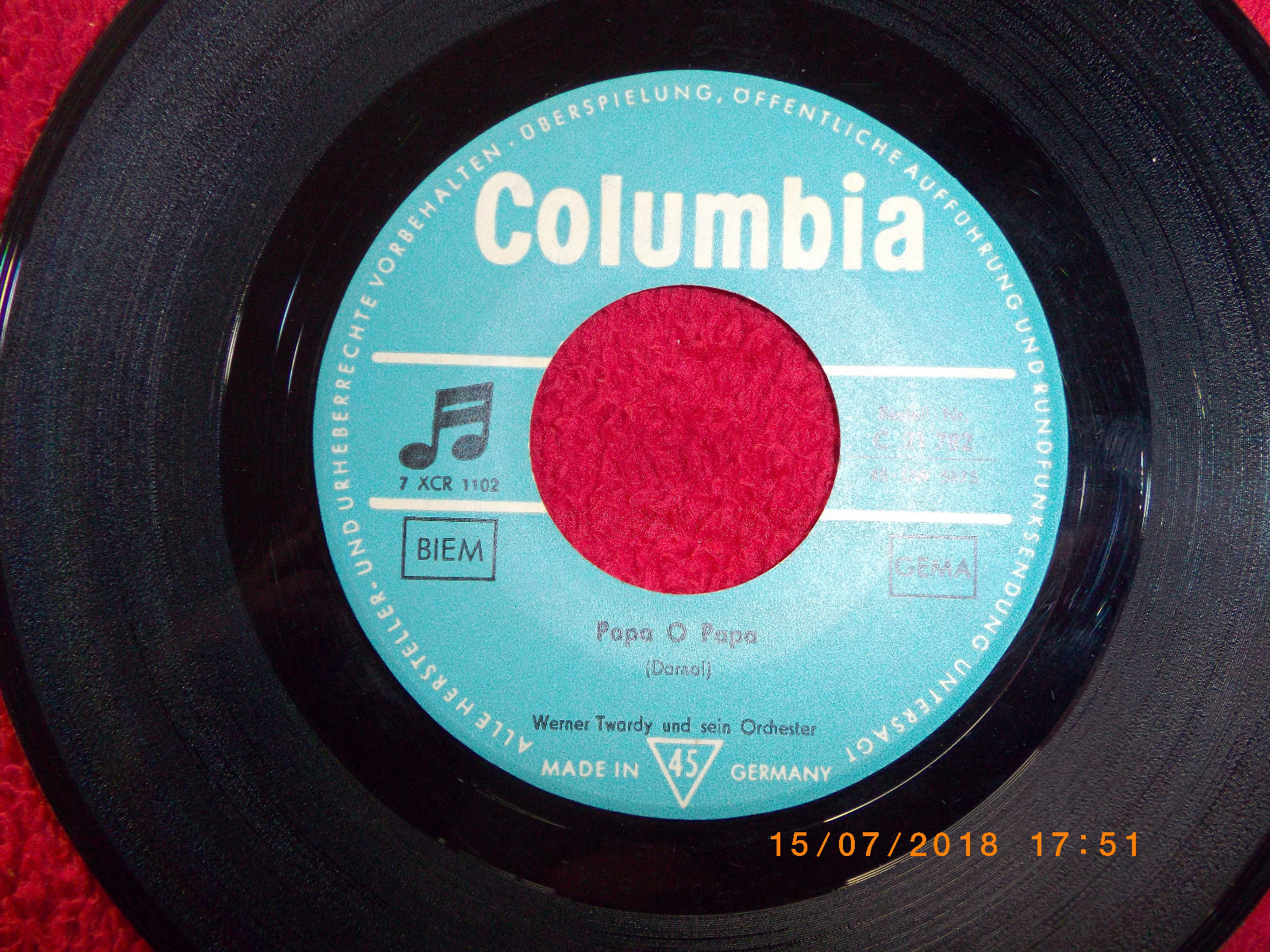 Werner Twardy und sein Orchester – Geisterreiter / Papa o Papa (Columbia, C 21 782), Bild 2