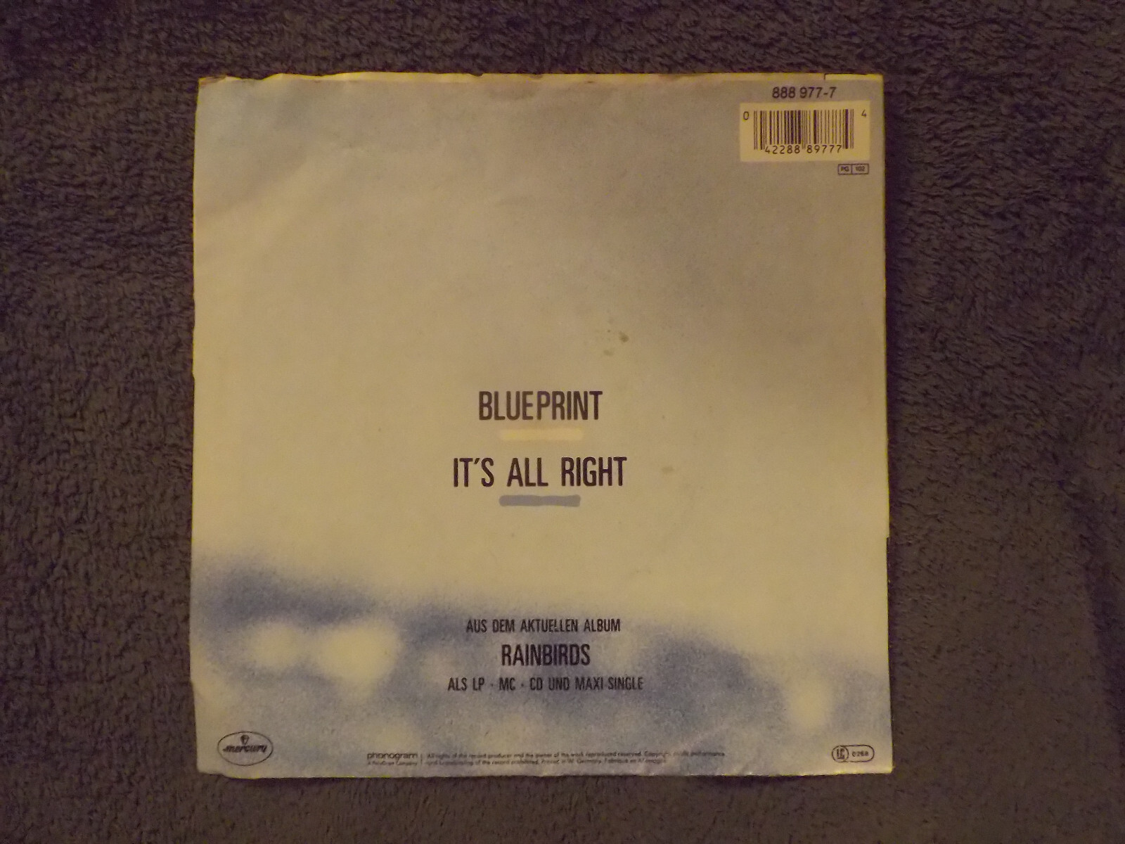 Rainbirds – Blueprint / It´s all right | Mercury Records, 7″-Single (1987), Bild 2