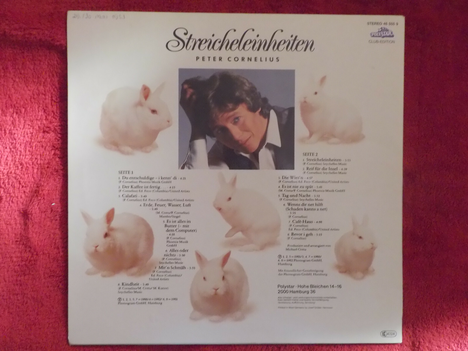 Peter Cornelius – Streicheleinheiten (Polystar Records Club-LP, 46 555 9), Bild 3