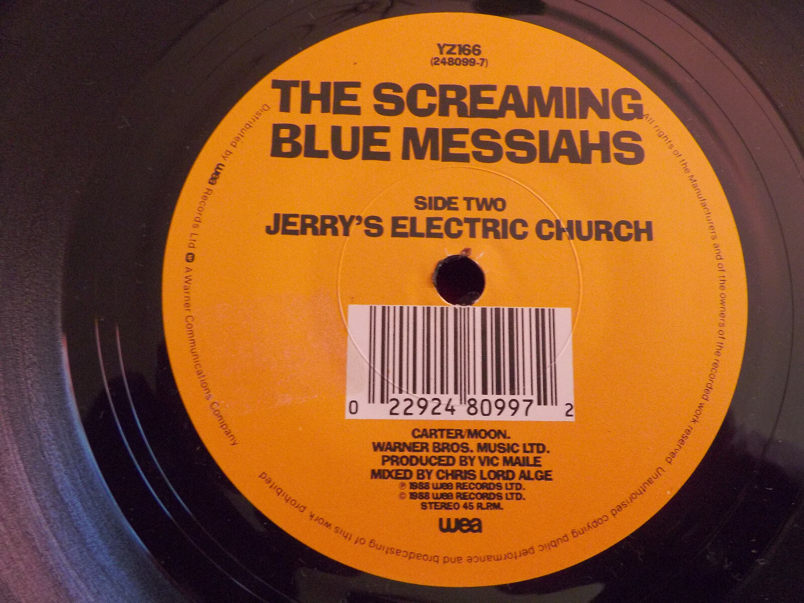 The Screaming Blue Messiahs – I wanna be a flintstone / Jerry´s electric church (7″ Single, 1988), Bild 2