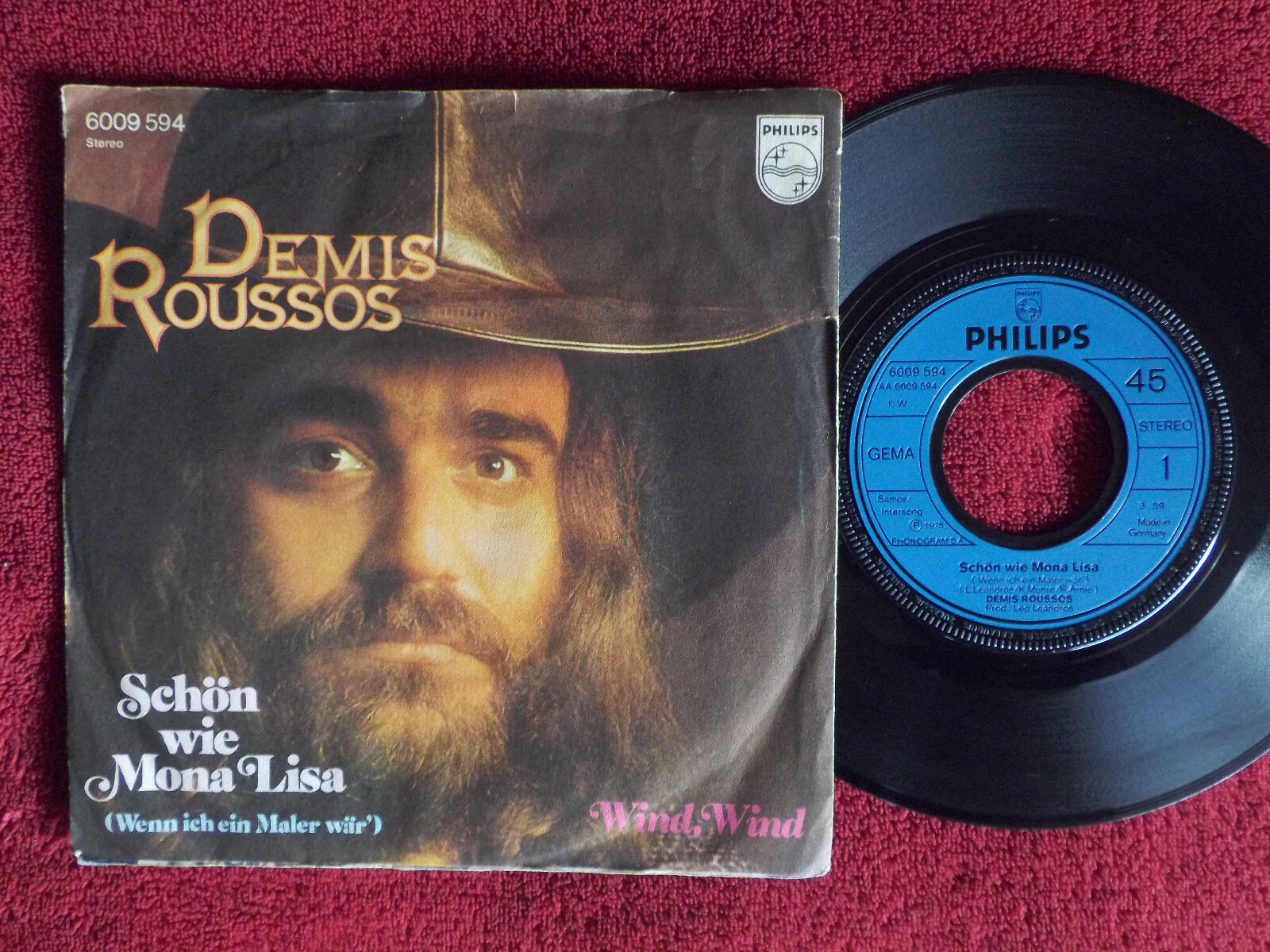 Demis Roussos – Schön wie Mona Lisa / Wind, Wind | Philips 7″ Single, 1975
