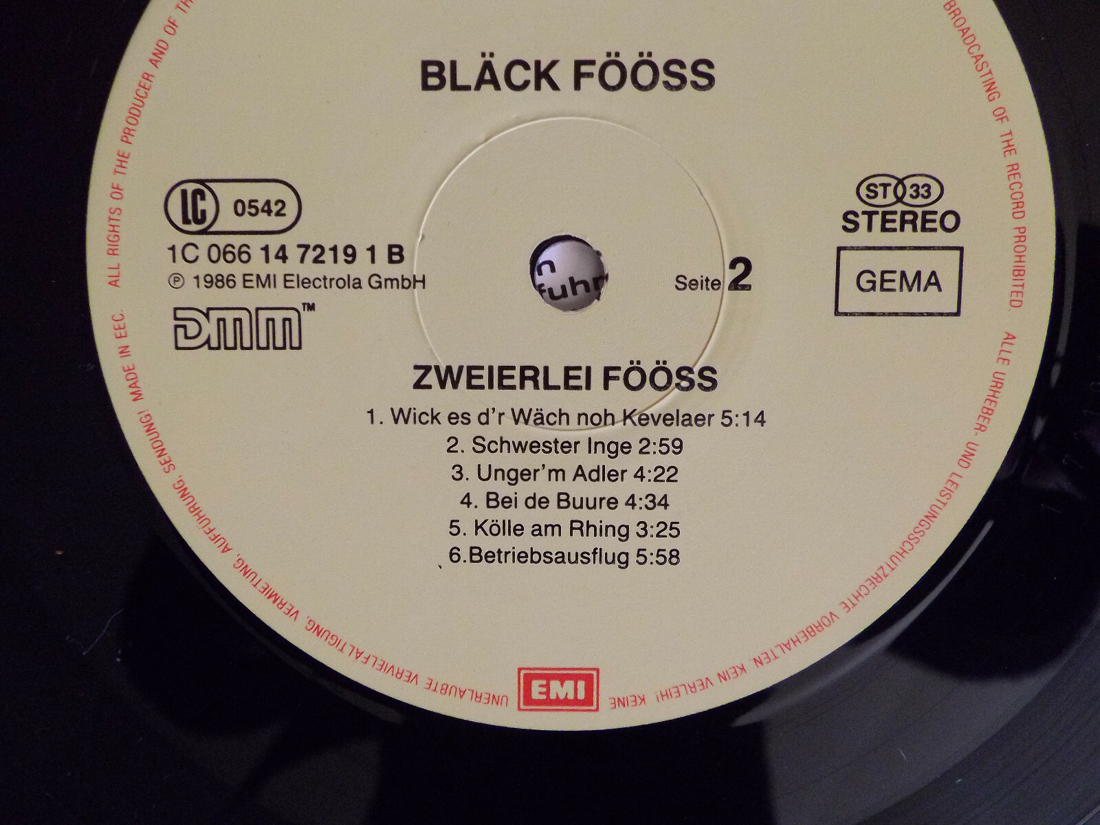 Bläck Fööss – Zweierlei Fööss · EMI · LP, 1986, Bild 4