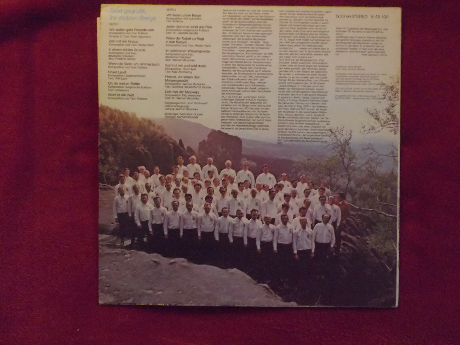 Bergsteigerchor Kurt Schlosser – Seid gegrüßt, ihr stolzen Berge (LP), Bild 2