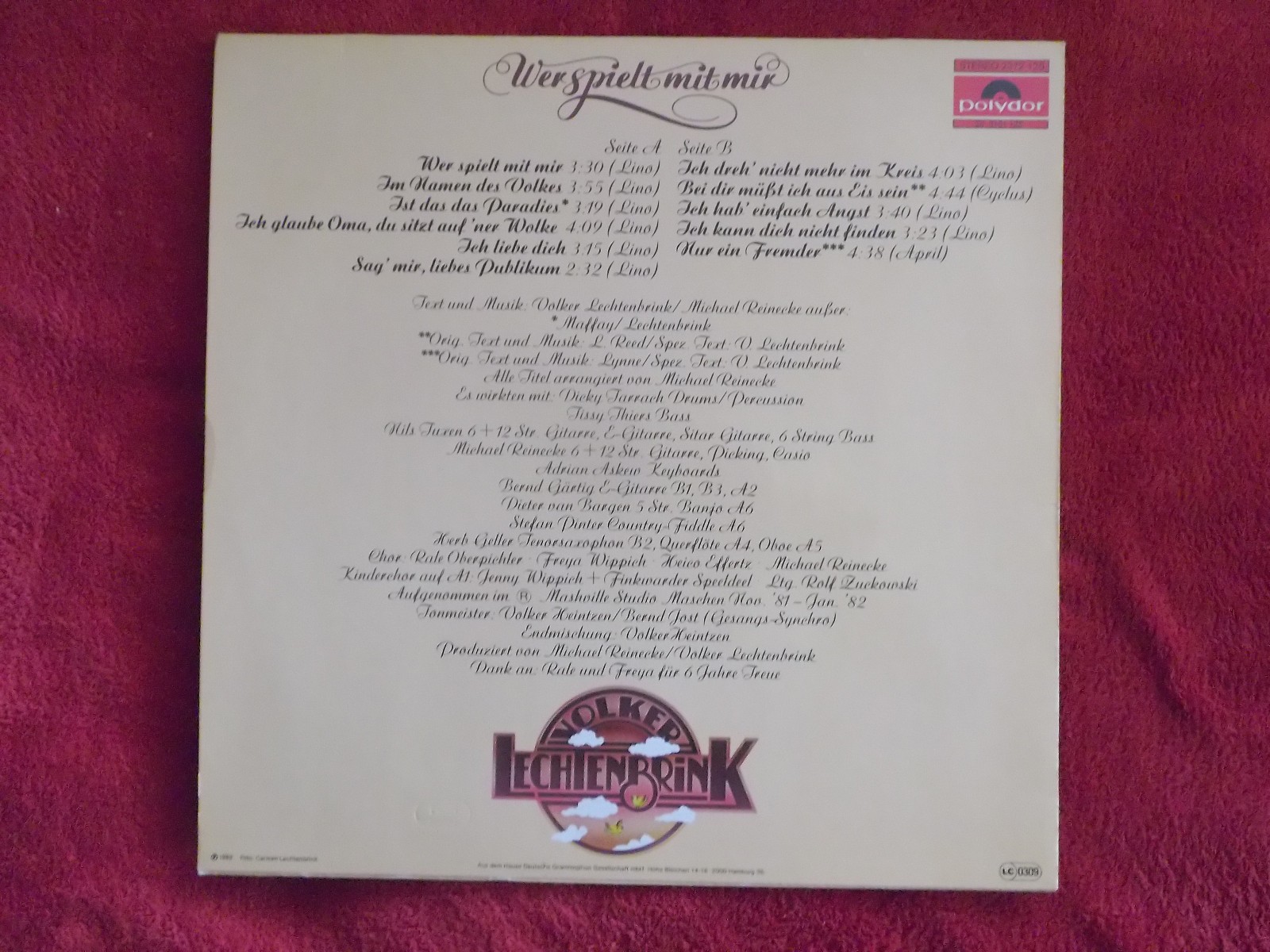 Volker Lechtenbrink – Wer spielt mir mir (Polydor LP), Bild 4