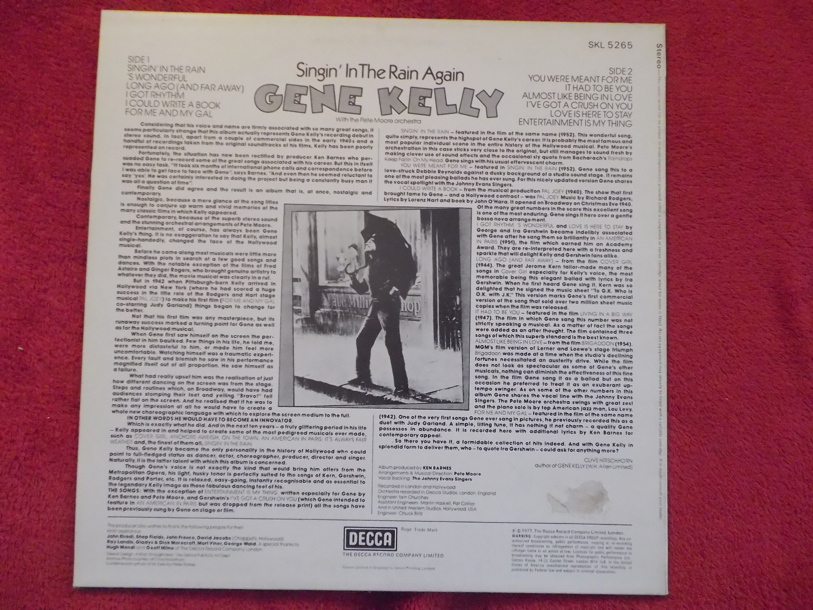 Gene Kelly – Singin´ in the rain | Decca LP, 1977, Bild 2