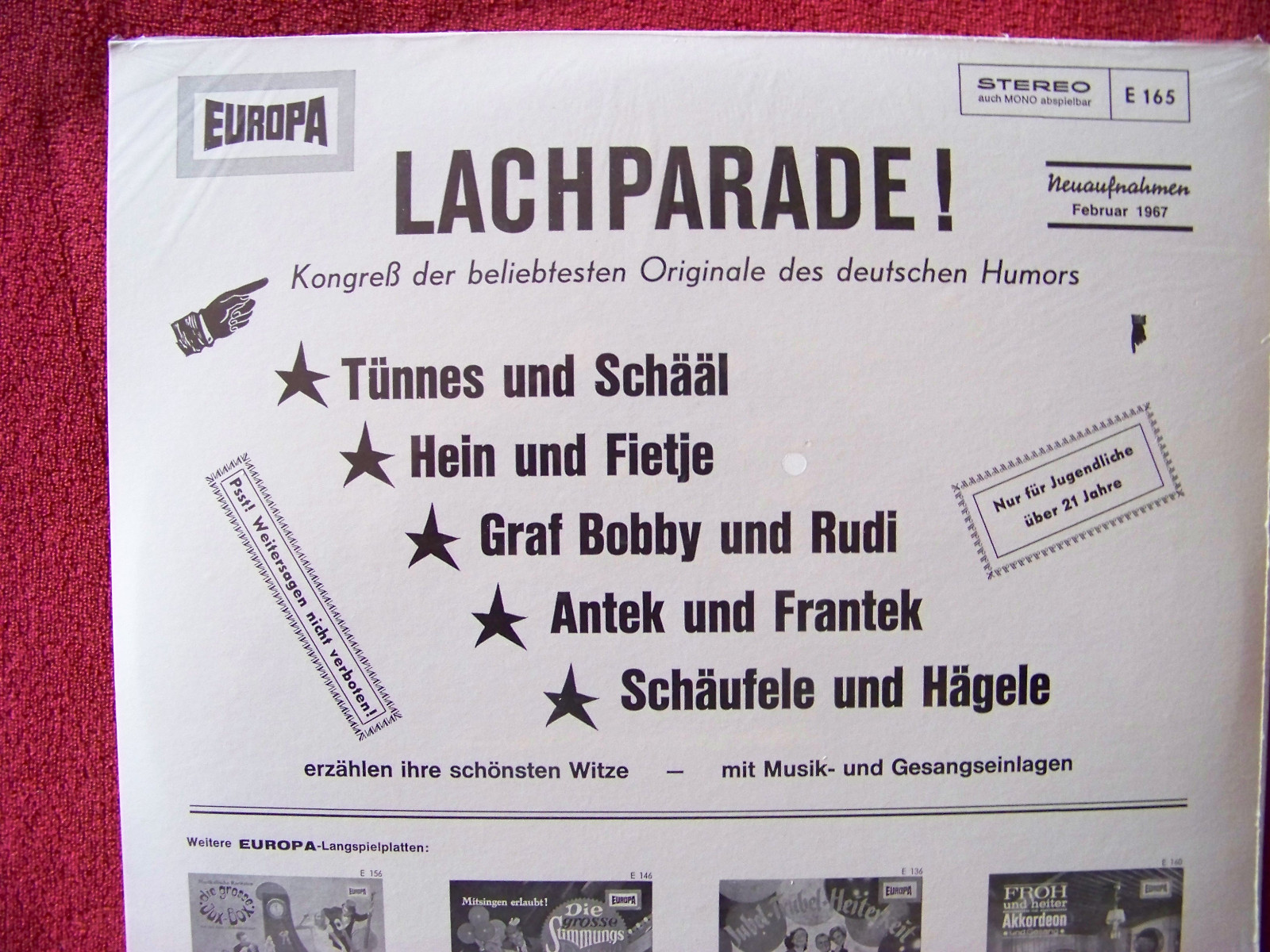 Lachparade – Kongress des deutschen Humors | Europa LP, Bild 2