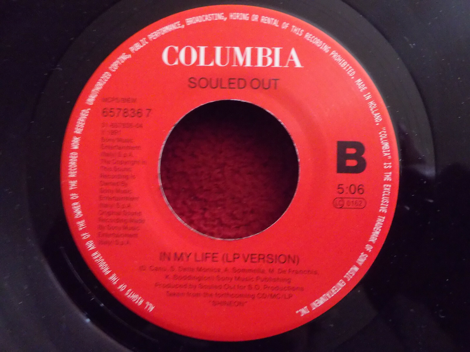 Souled Out – In My Life (Single, 7″ Remix / LP Version), Bild 2