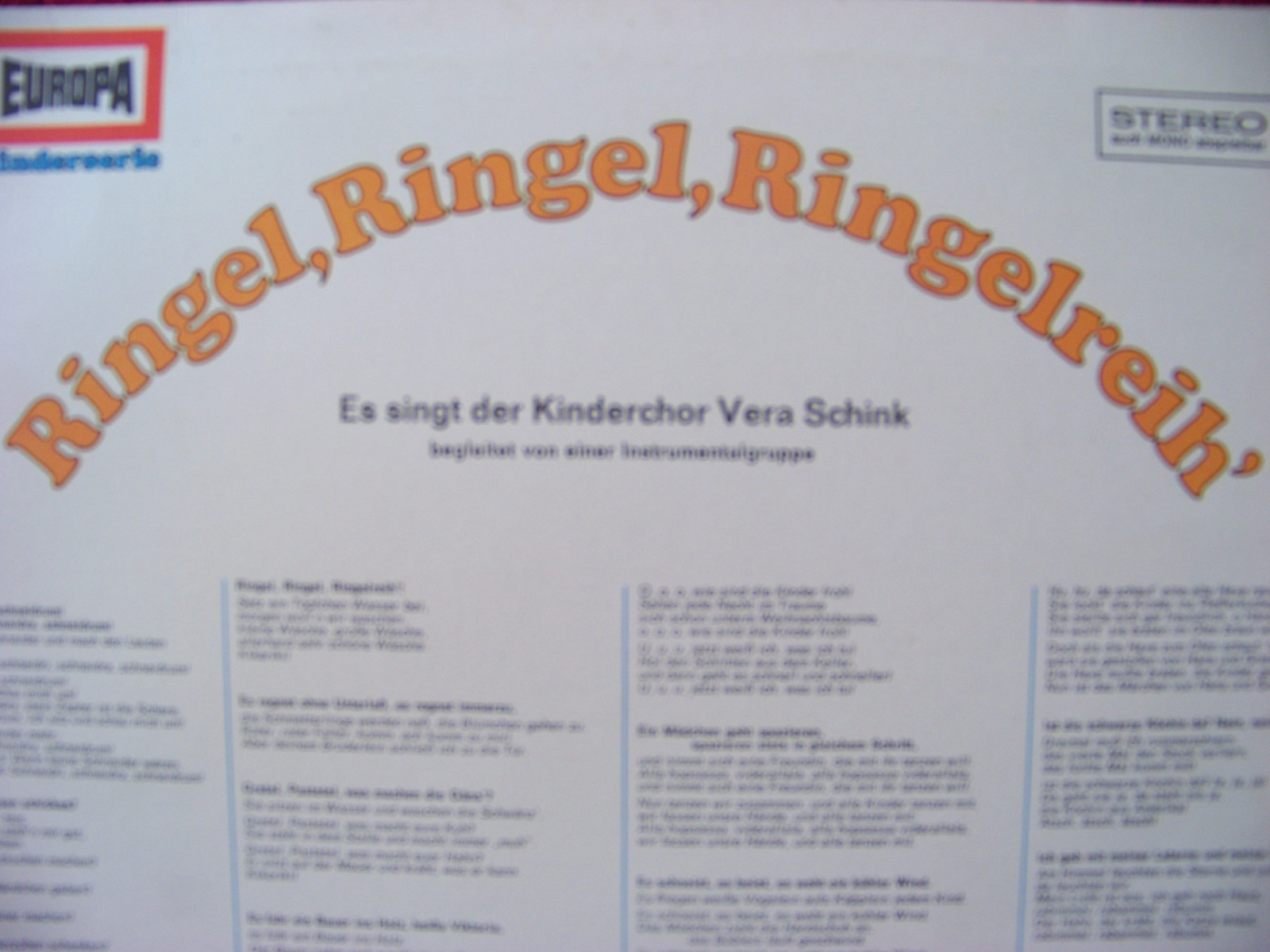 Ringel, Ringel, Ringelreih´ – Europa LP E 263, Bild 2