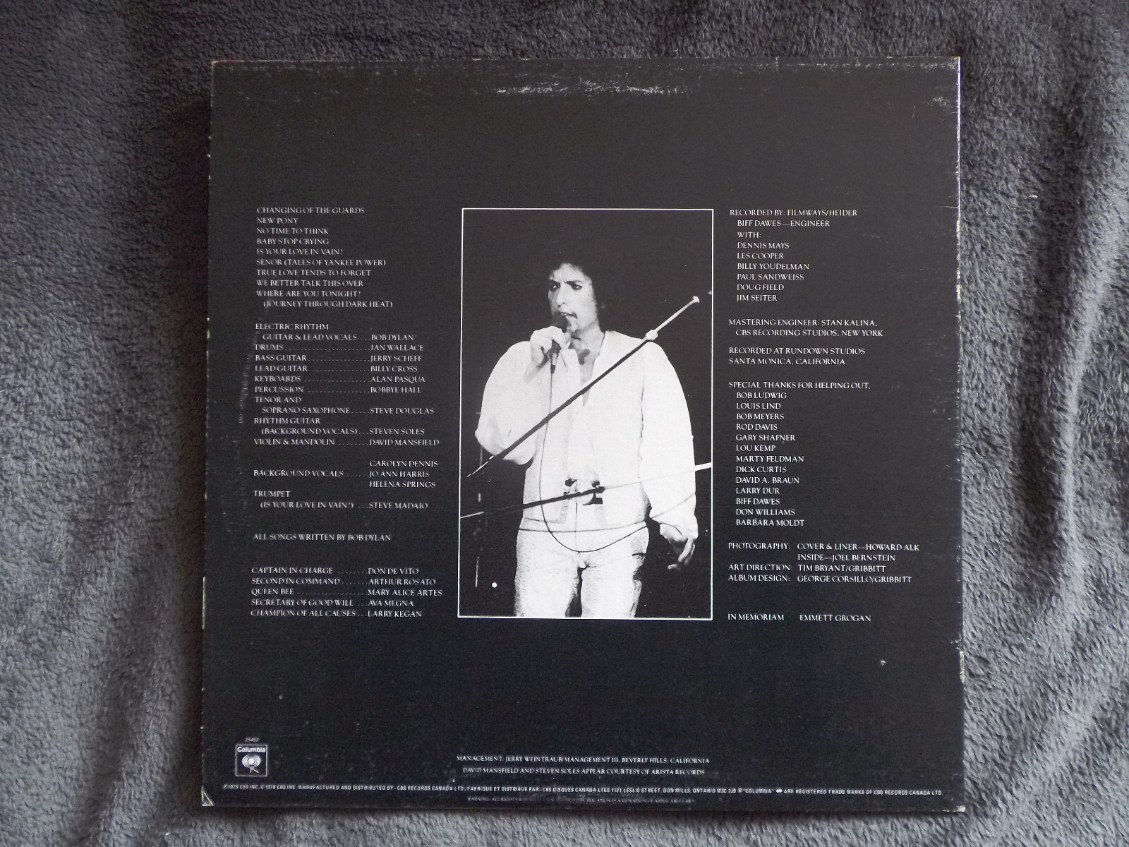 Bob Dylan – Street legal | Columbia Records LP, Kanada 1978, Bild 2