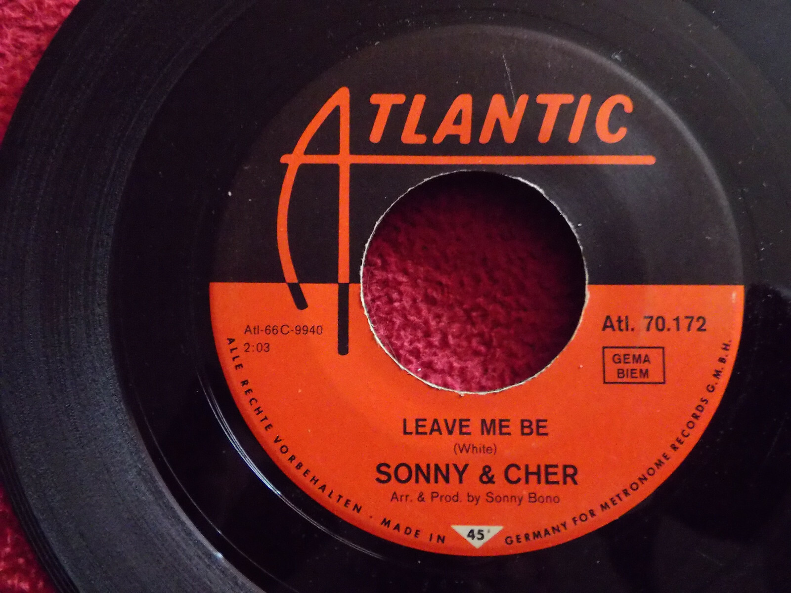 Sonny & Cher – Have I Stayed Too Long / Leave Me Be | Atlantic Records ATL 70.172, Bild 2