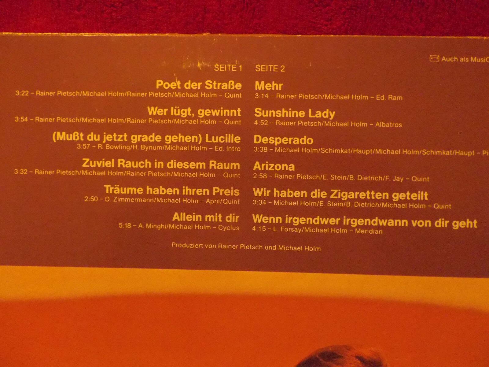 Michael Holm – Poet der Strasse (Ariola Records, LP), Bild 3