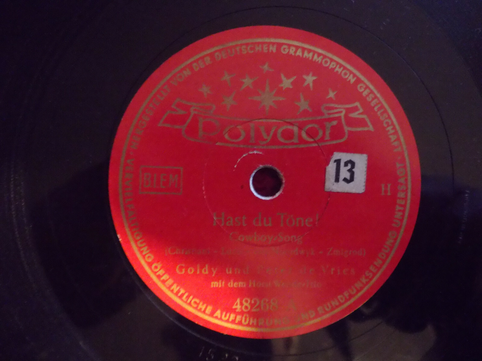Goldy & Peter de Vries – Hast du Töne / Cigarettes and Whisky (Polydor 48 268)