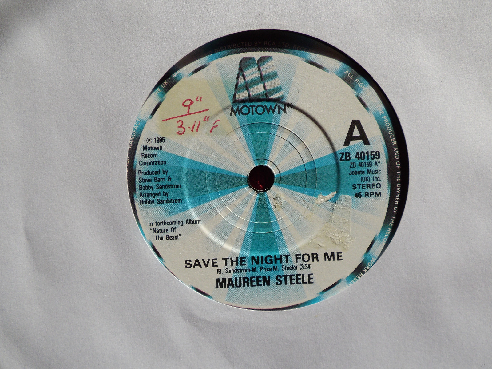 Maureen Steele – Save the night for me / Rock my heart (UK Motown-Single, 1985)