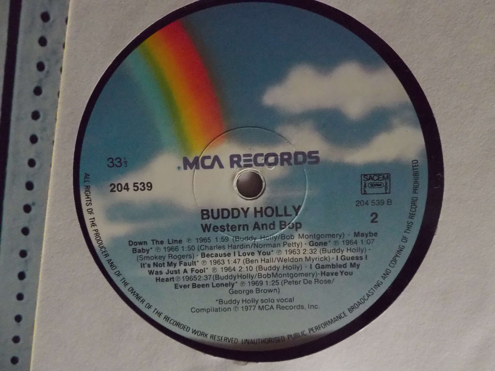 Buddy Holly and Bob Montgomery – Western and Bop (LP, MCA Records, 1977), Bild 2