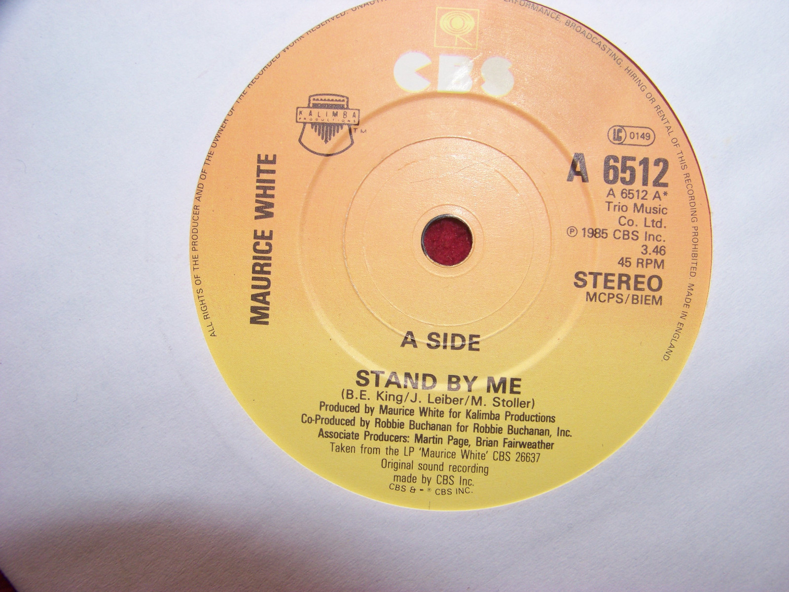 Maurice White – Stand by me / Can´t stop love (CBS Records, A 6512, 1985)
