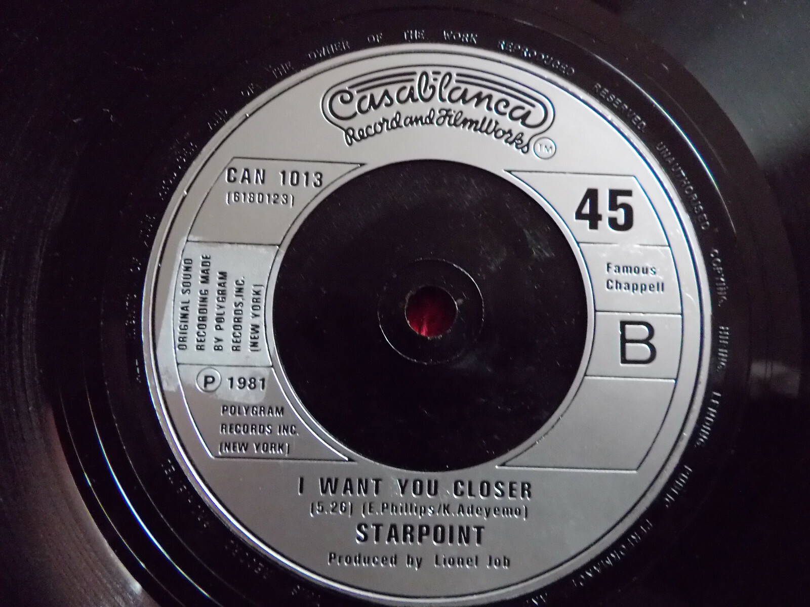 Starpoint – Bring your sweet lovin´ back / I want you closer (Single, 1982), Bild 2