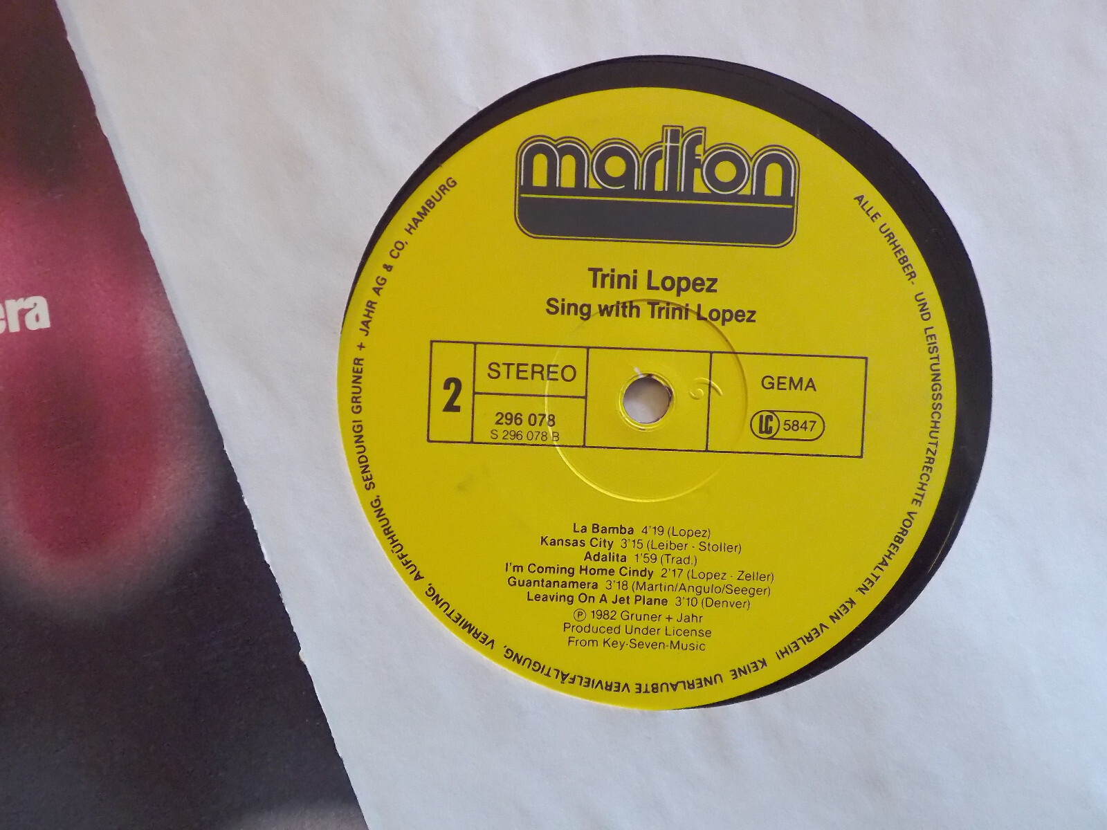 Trini Lopez – Sing with Trini Lopez | Marifon Records LP, 1982, Bild 2