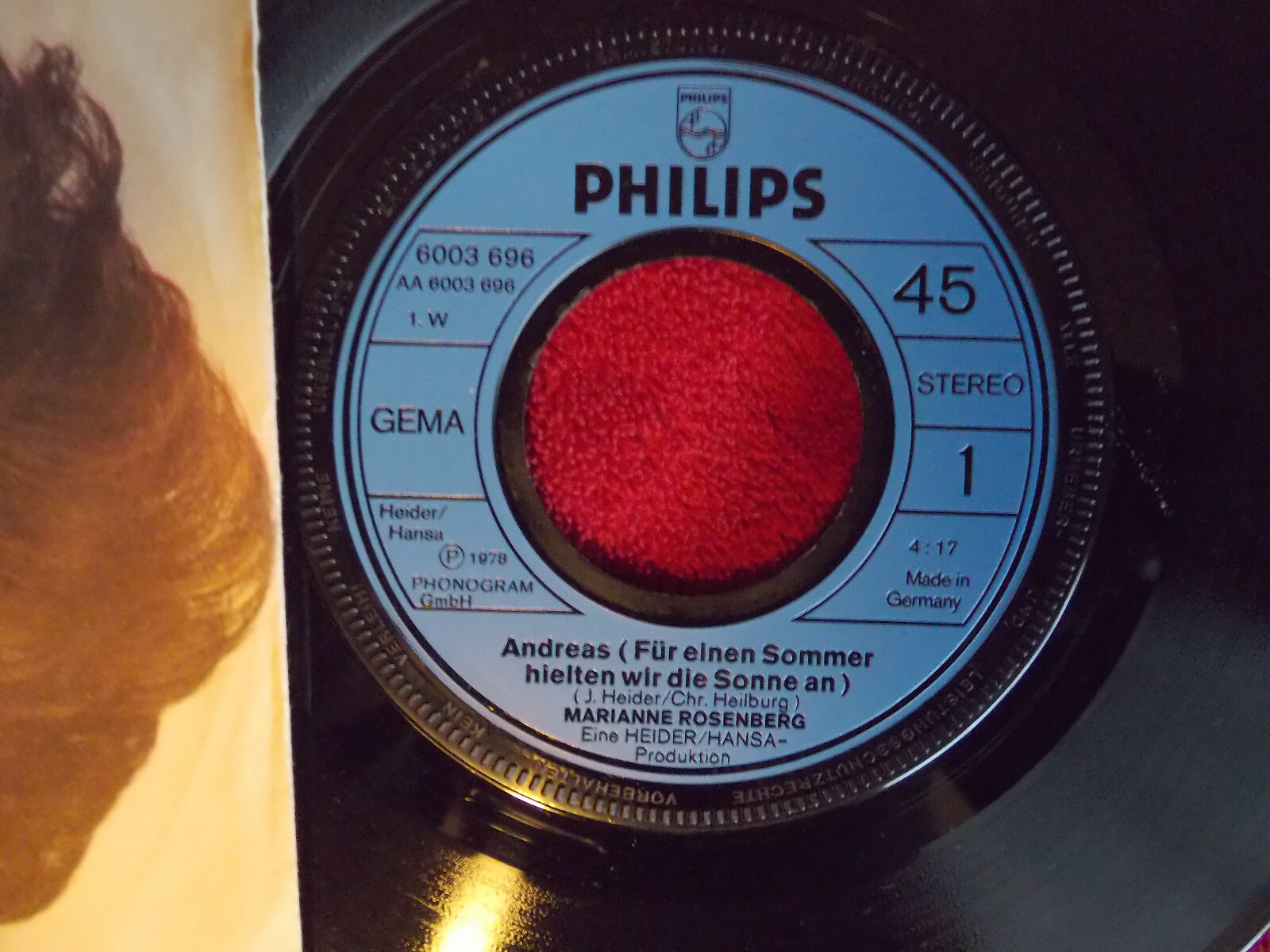 Marianne Rosenberg – Andreas / Verzeih´ - Ich war zu lang allein | Philips 6003 696, Bild 2
