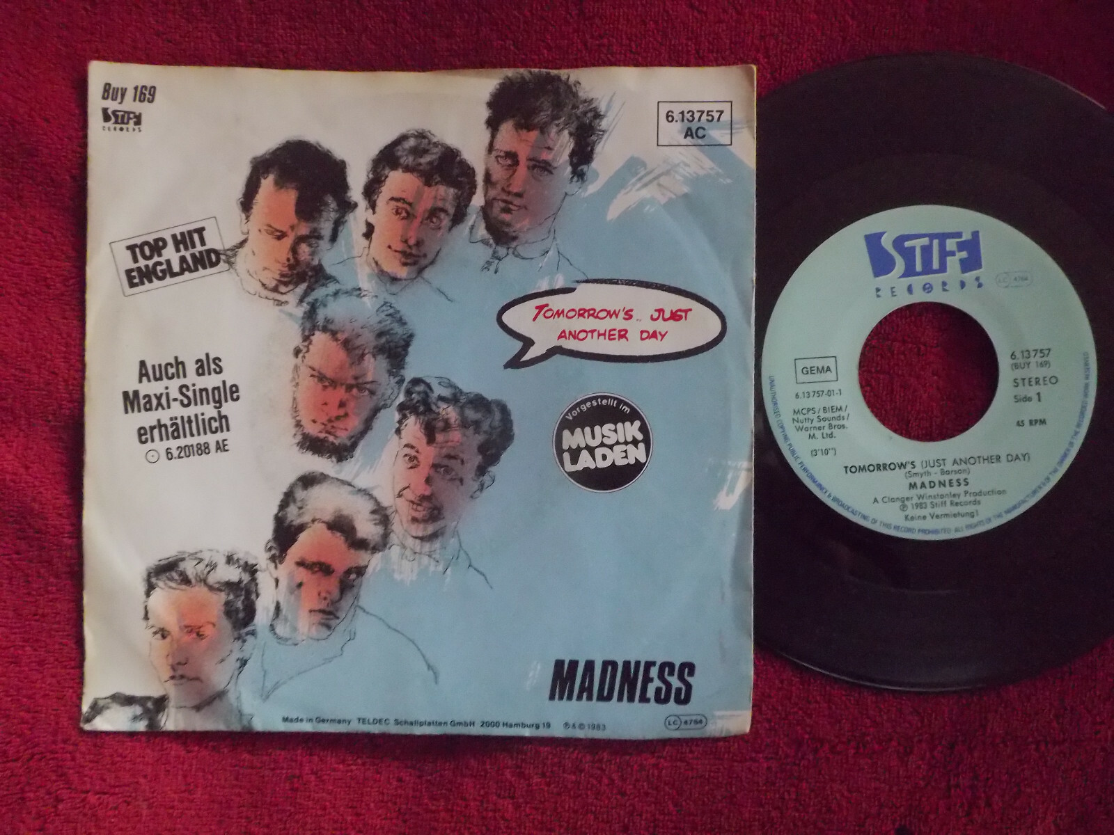 Madness – Tomorrow´s / Madness – 7″-Single, Stiff Records 6.13 757 (Deutschland, 1983)