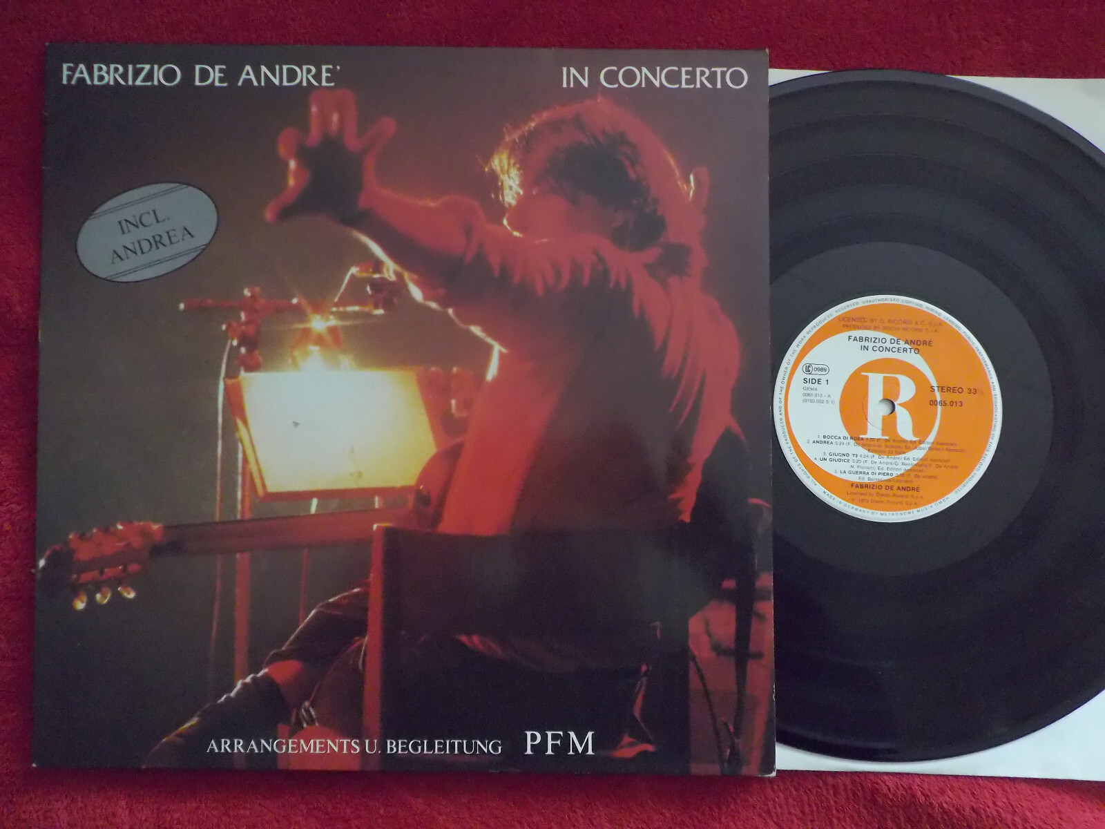 Fabrizio De Andre – In concert | Dischi Records LP, Deutschland 1979