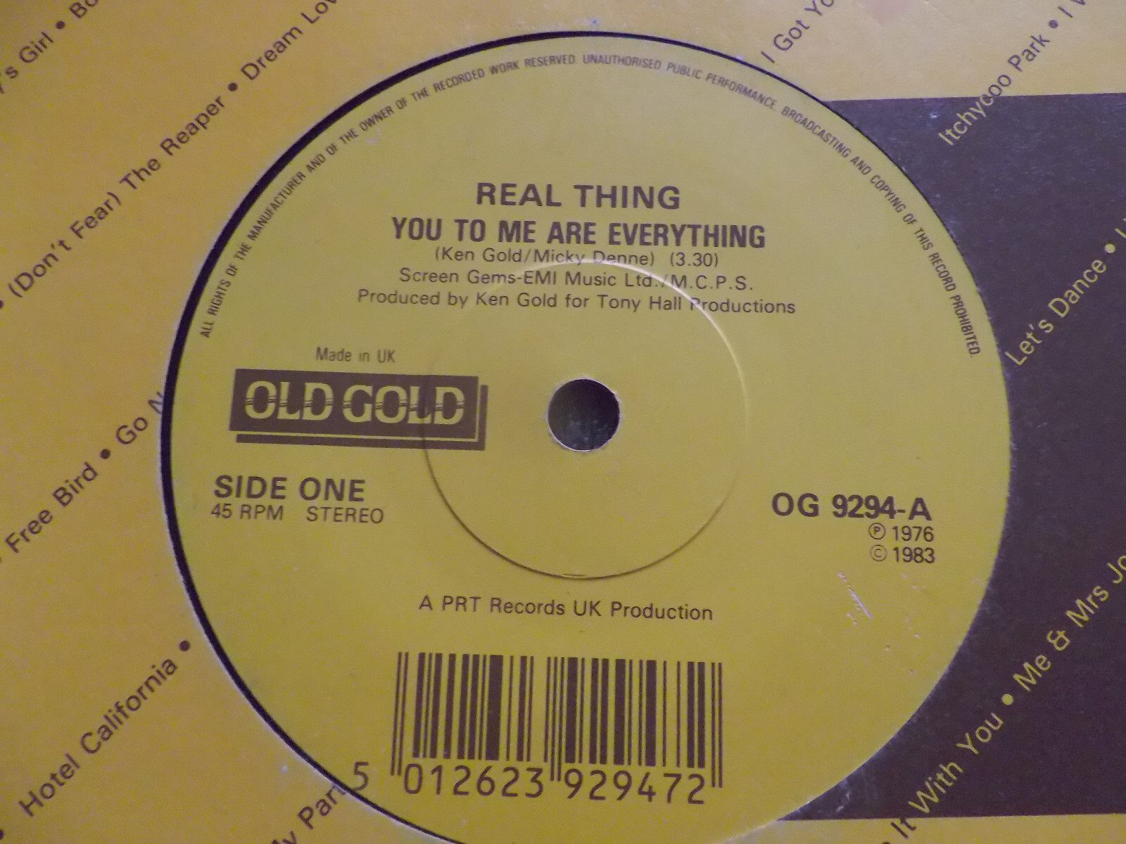 Real Thing – You to me are everything / Can´t get by without you (UK Single, Old Gold), Bild 2