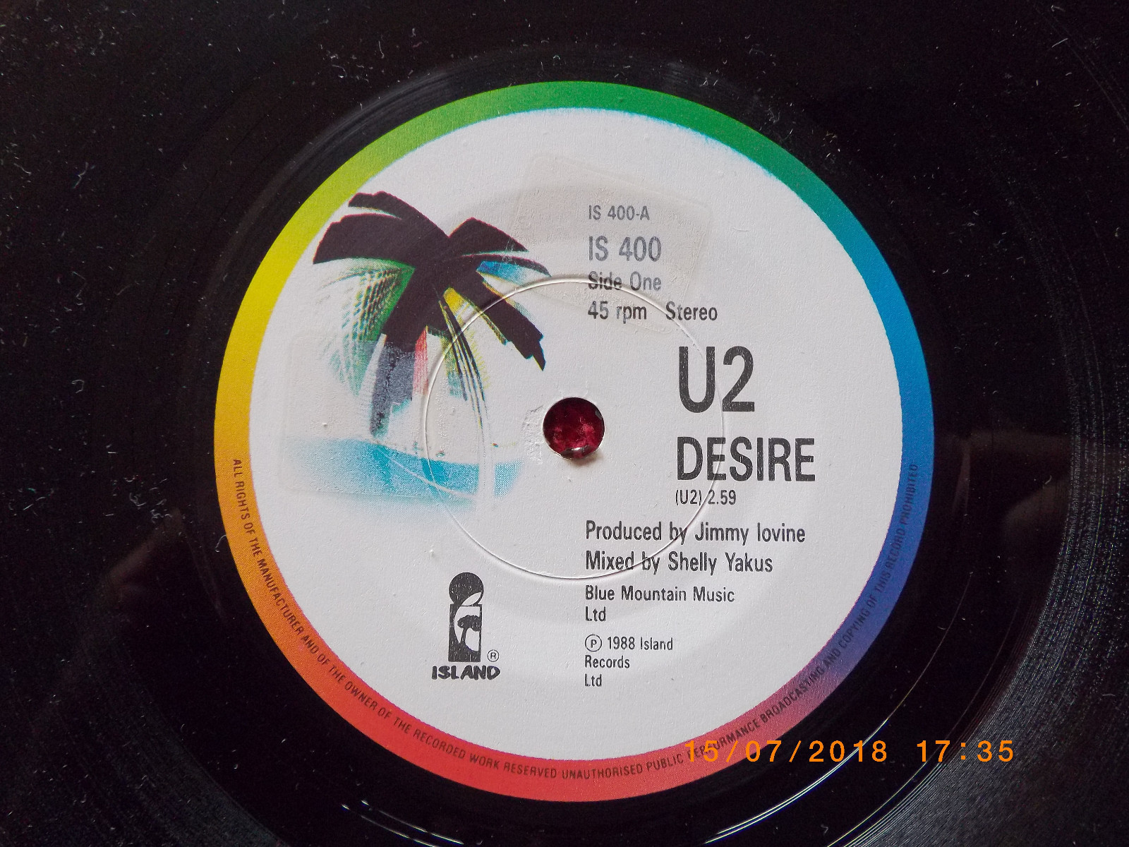 U2 – Desire / Hallelujah here she comes (7″-Single, 1988)