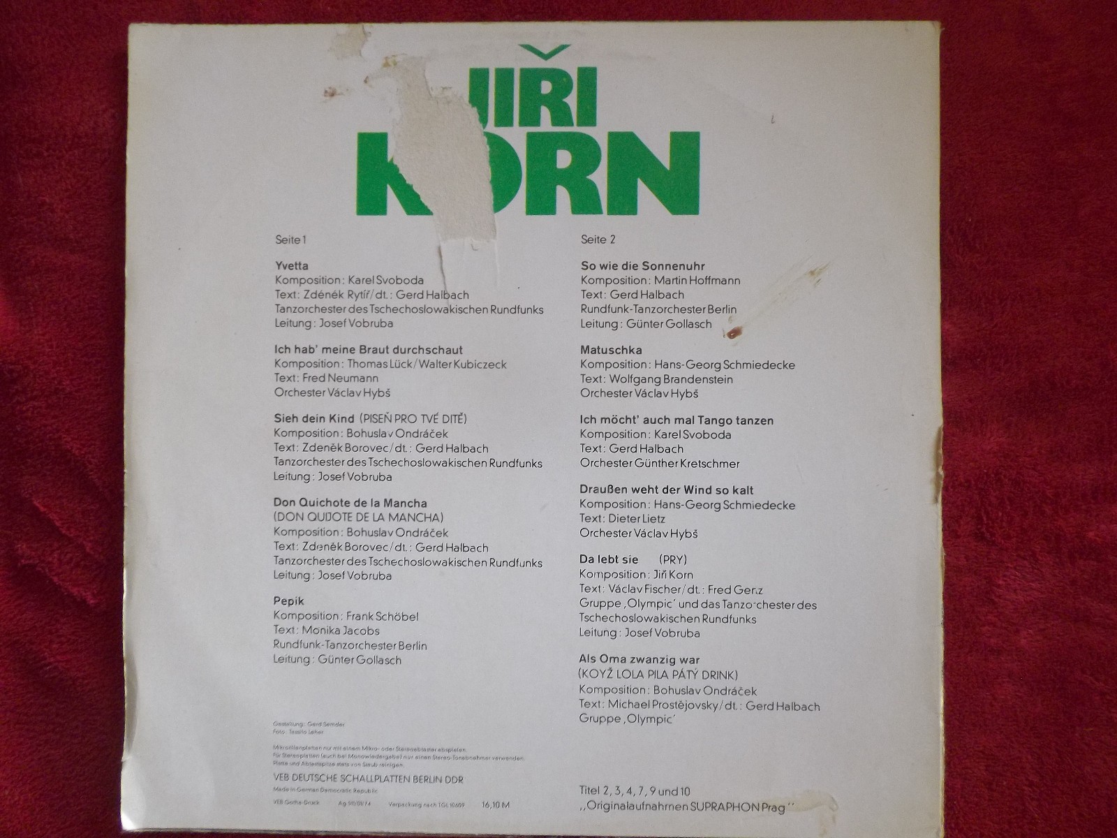 Jiri Korn – Same (Amiga, LP), Bild 2