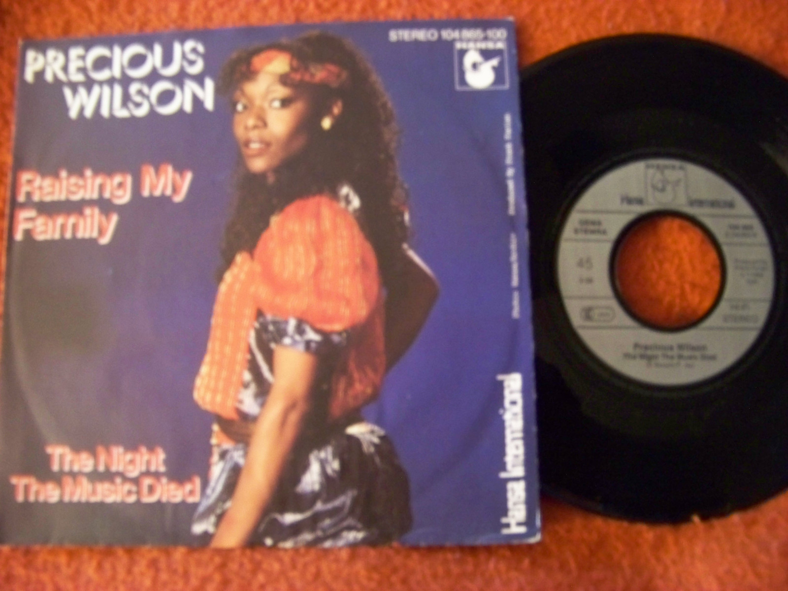 Precious Wilson – Raising My Family / The Night the Music Died (Hansa Records, 104 865, 1982)