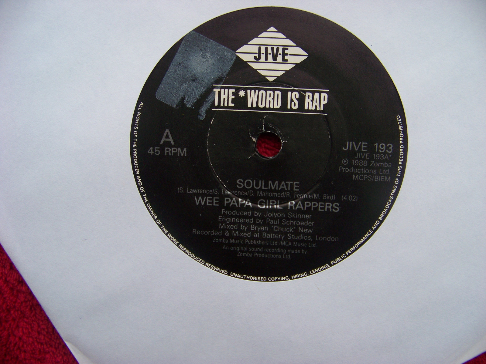 Wee Papa Girl Rappers – Soulmate / We know it (Jive Records, JIVE  193, 1988)