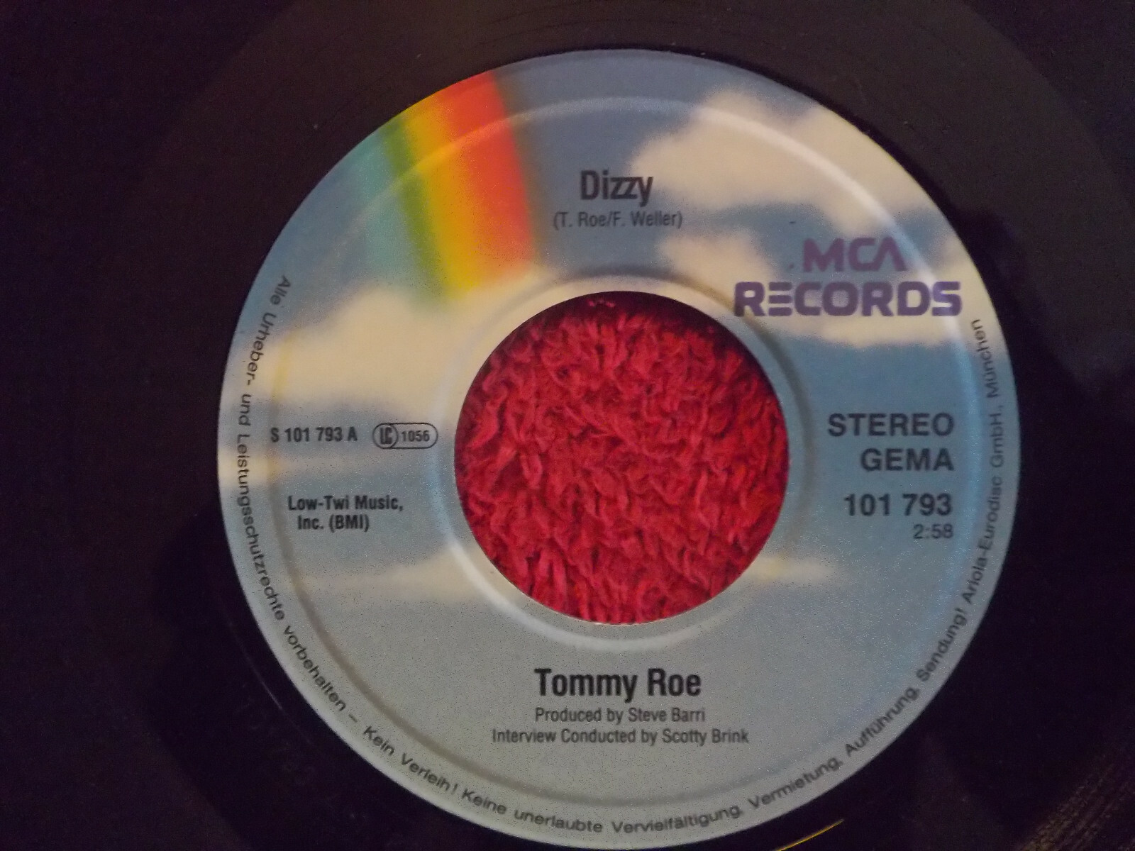 Tommy Roe – Dizzy / Jam up jelly tight (7-Inch-Single), Bild 2