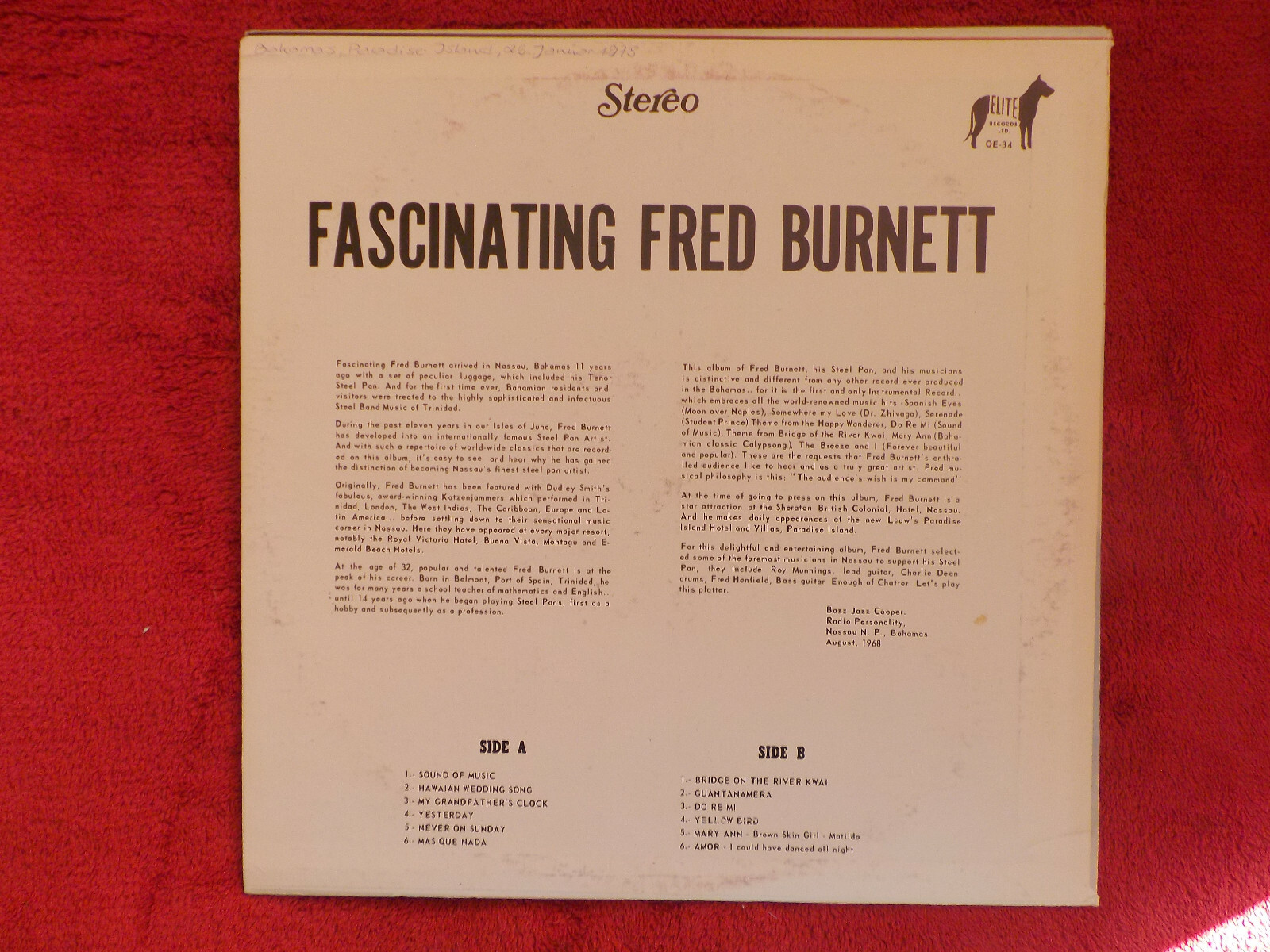 Fred Burnett – Fascinating (LP, Elite Records, OE - 34), Bild 3