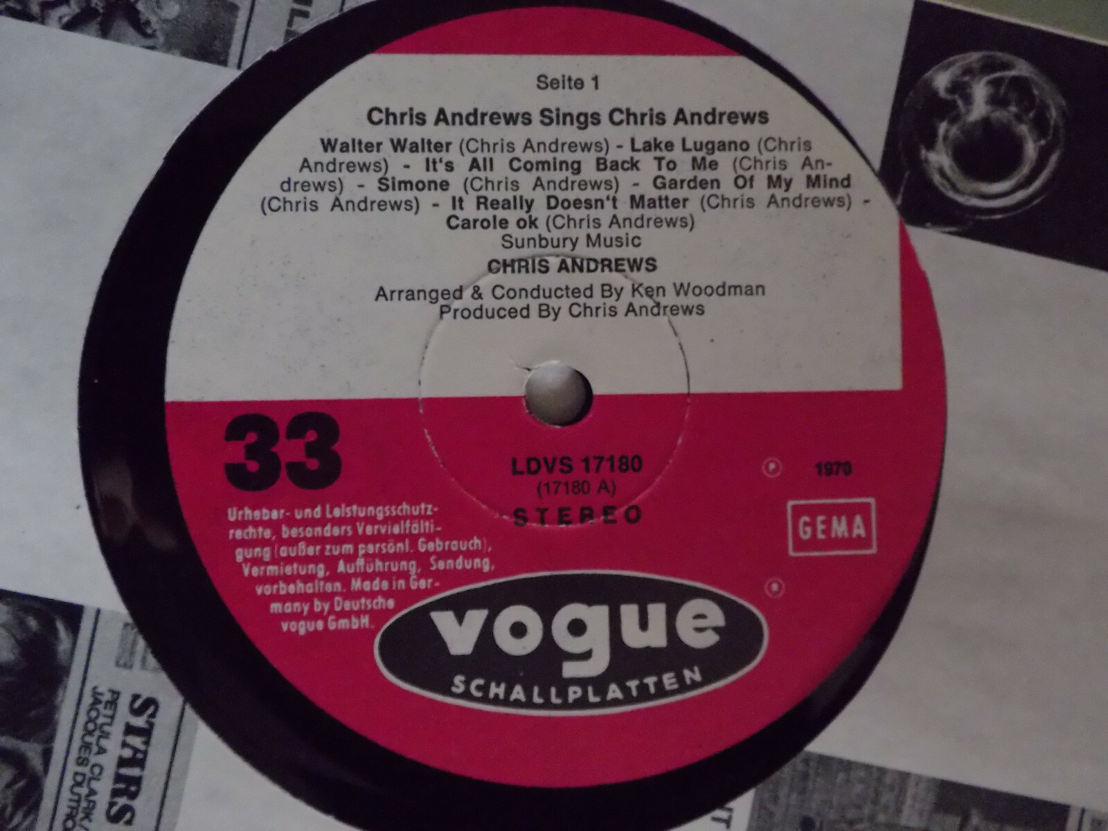 Chris Andrews – Sings Chris Andrews (LP, Vogue Records, LDVS 17180, Deutschland, 1970), Bild 2
