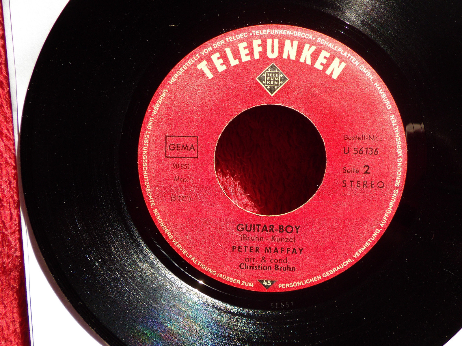 Peter Maffay – Ich hab´ nur dich / Guitar-Boy | Telefunken Records U 56 136, Bild 2