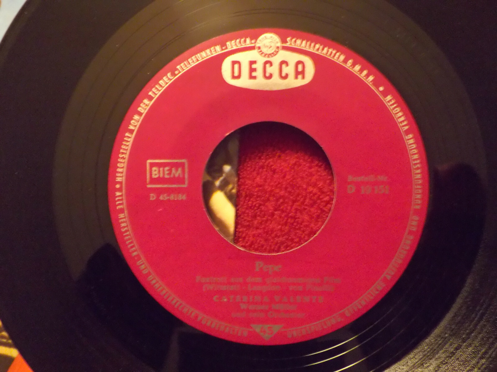 Caterina Valente – Matrosen aus Pyräus / Pepe | Decca Records 7-Inch-Single, Bild 3