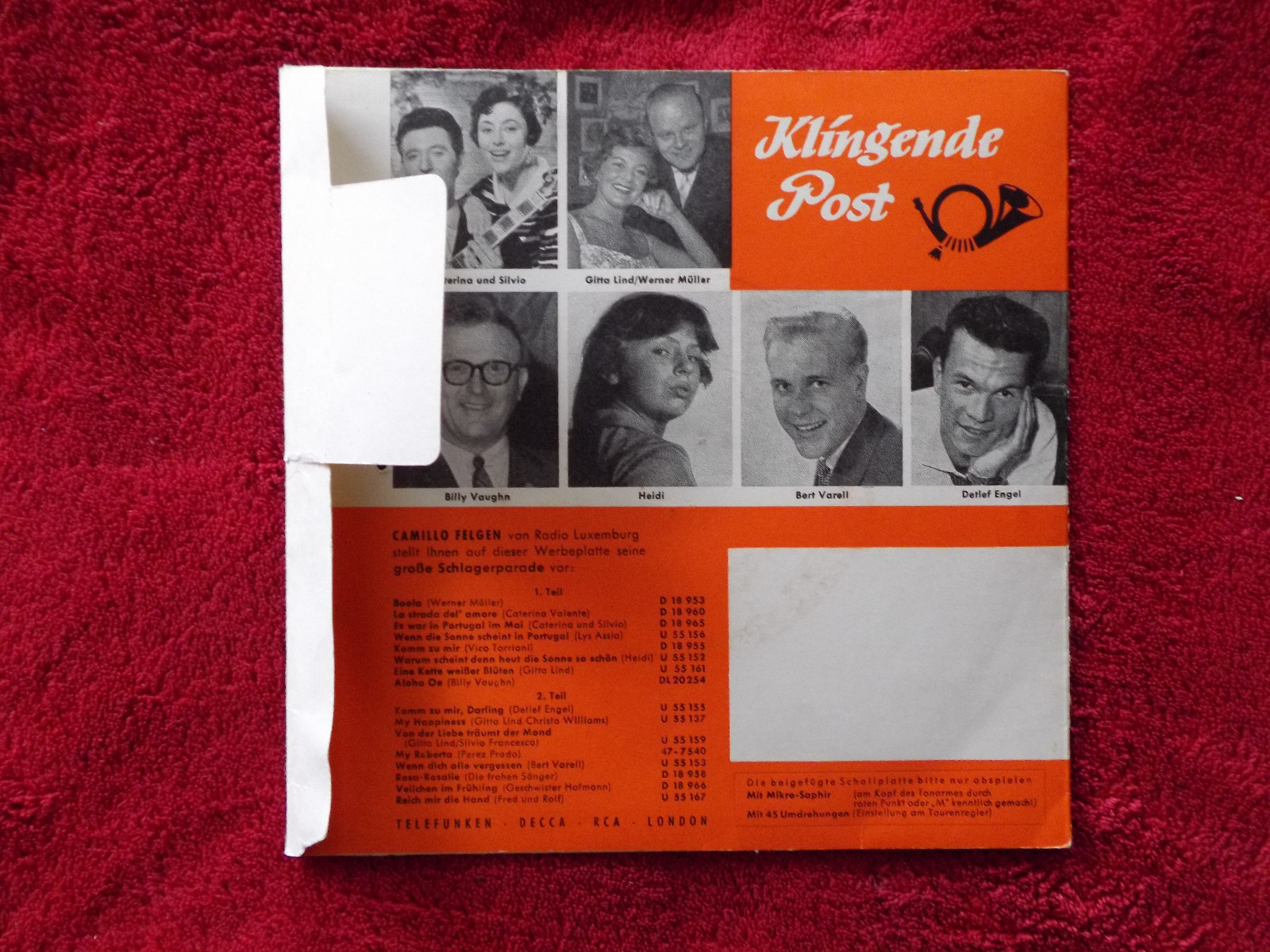 Klingende Post 13 – Telefunken-Schallplatte, 45 U/min, Bild 2