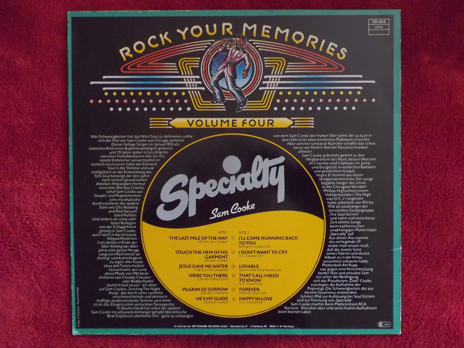 Sam Cooke – Rock your memories Vol. Four | Specialty Records, 1977, Bild 2