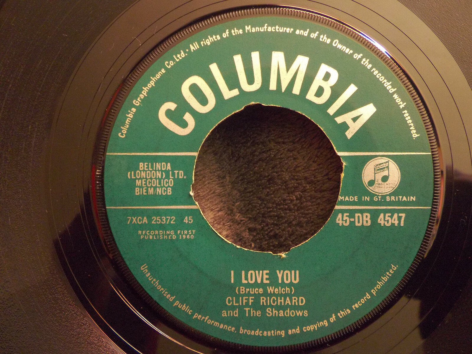 Cliff Richard – I love you / " D " in love (Columbia, 45-DB 4547)