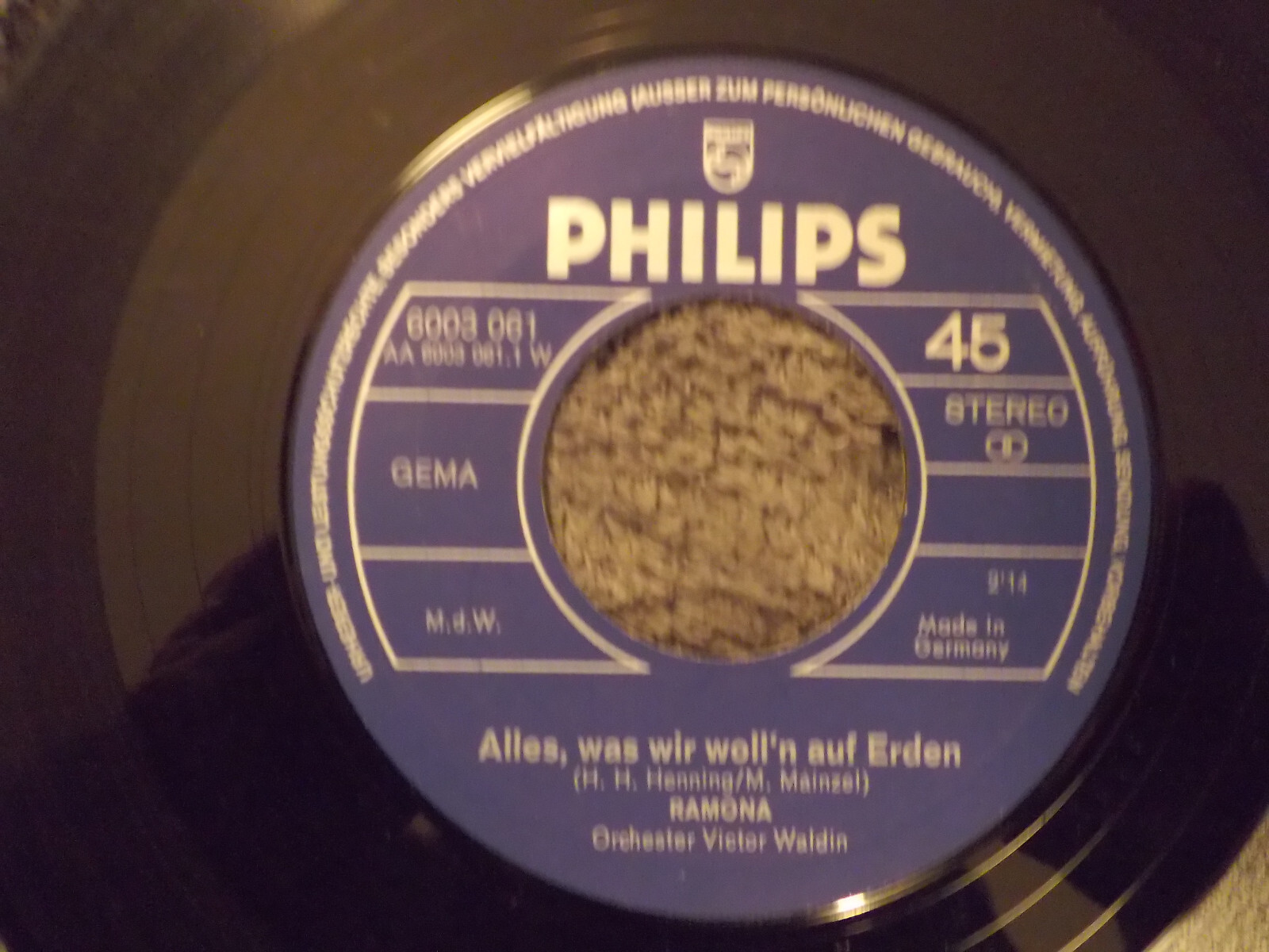 Ramona – Alles, was wir woll´n auf Erden / Ich muß telefonieren (Philips, 6003 061)