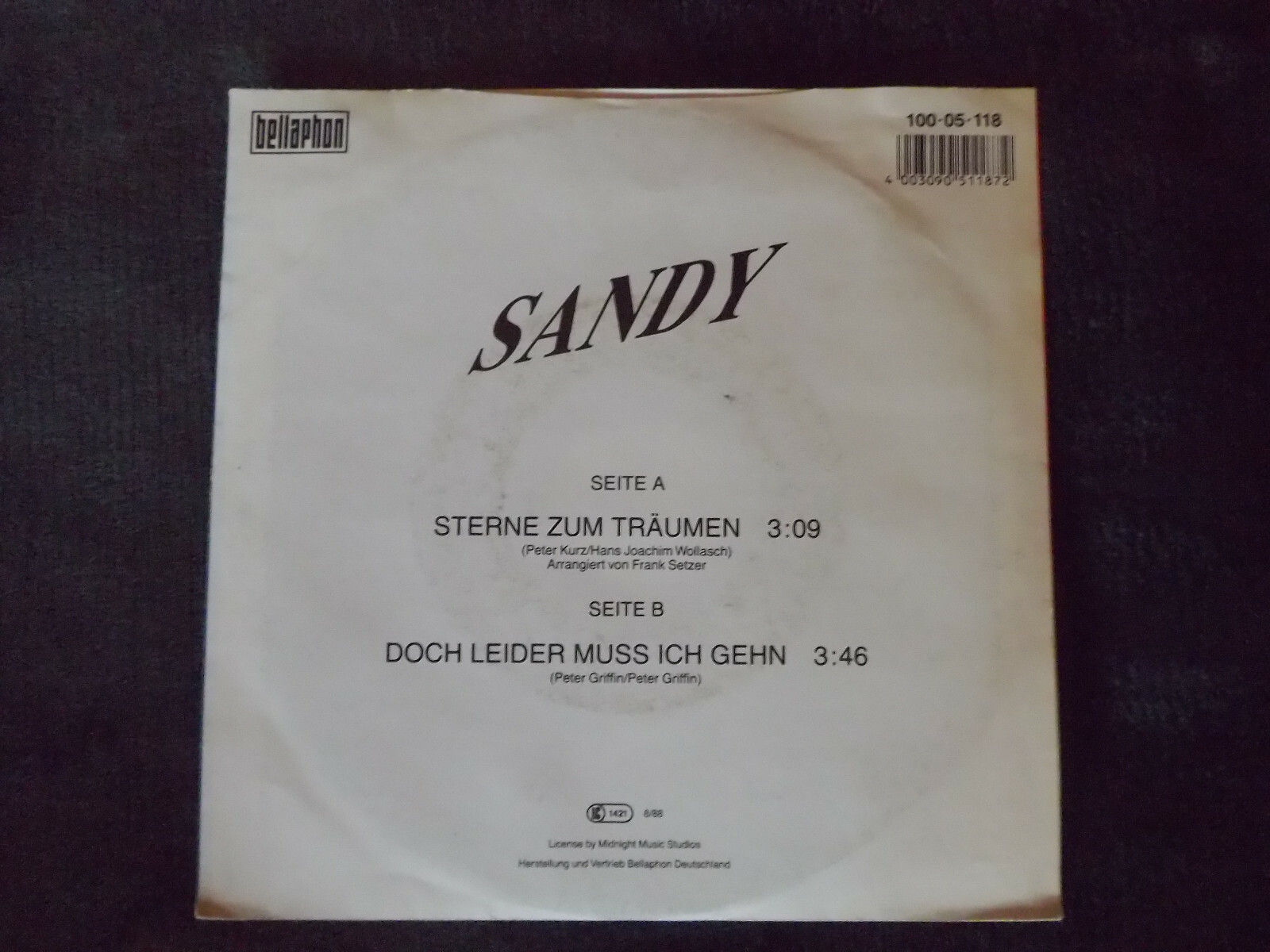 Sandy – Sterne zum träumen / Doch leider muss ich gehn | Bellaphon Records, Bild 2