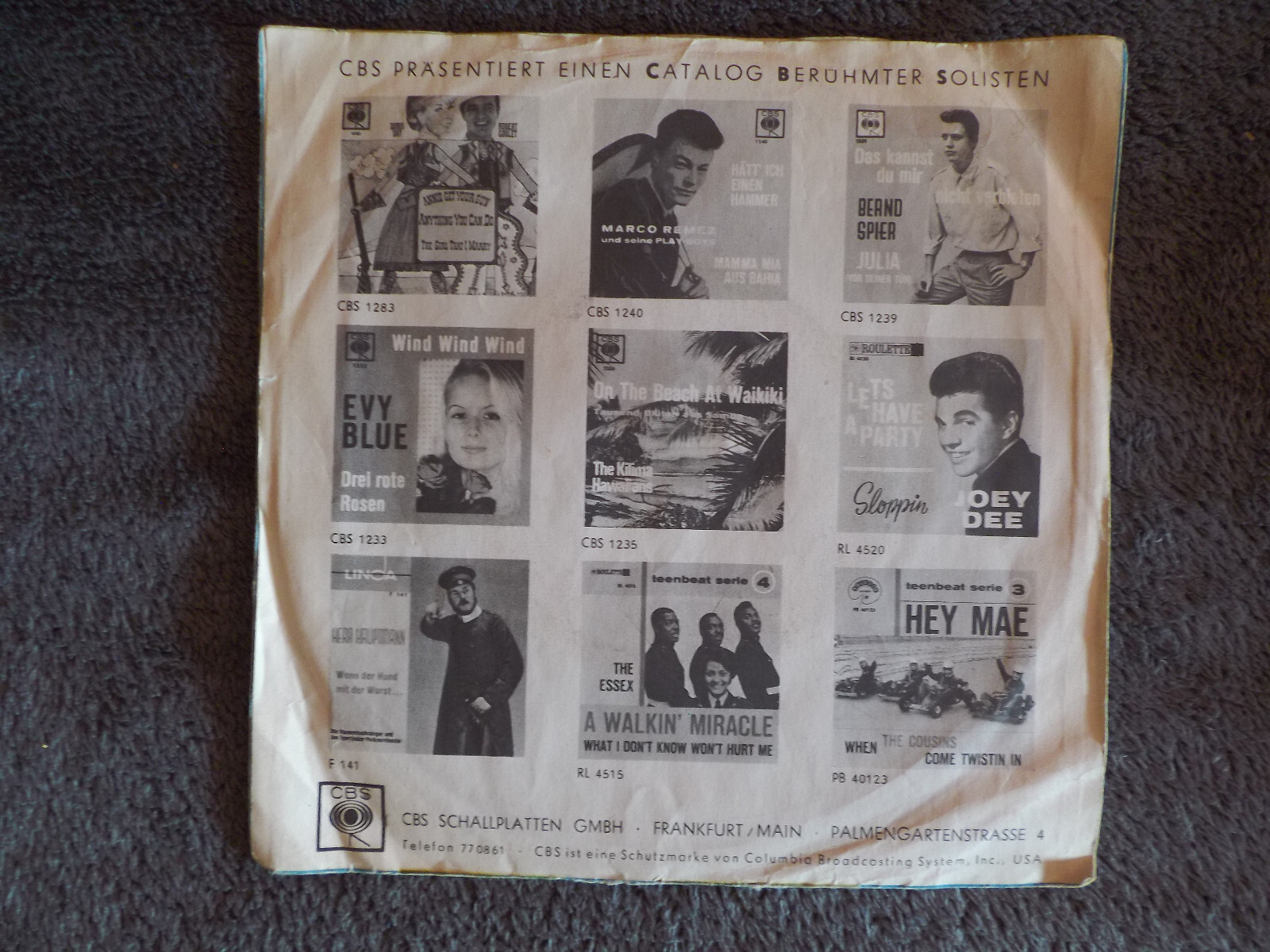 Bernd Spier – Das kannst du mir nicht verbieten / Julia (CBS Records, 1239), Bild 3