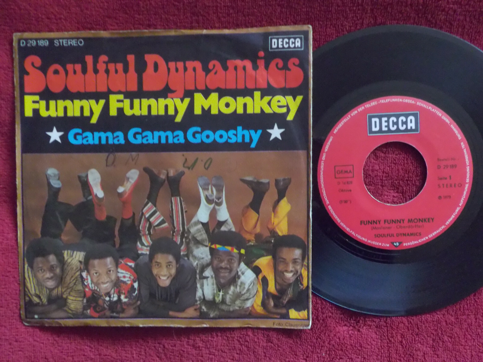 Soulful Dynamics – Funny funny monkey / Gama gama gooshy · Decca 7"-Single, Deutschland 1973