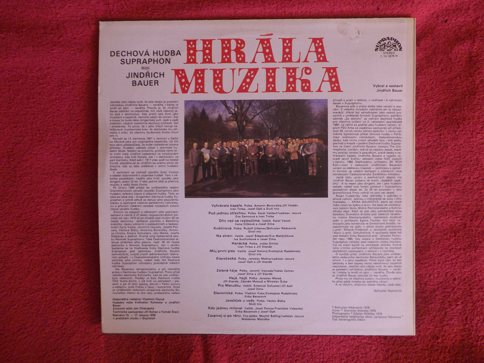 Jindrich Bauer – Hrala Muzika (Supraphon, LP), Bild 3