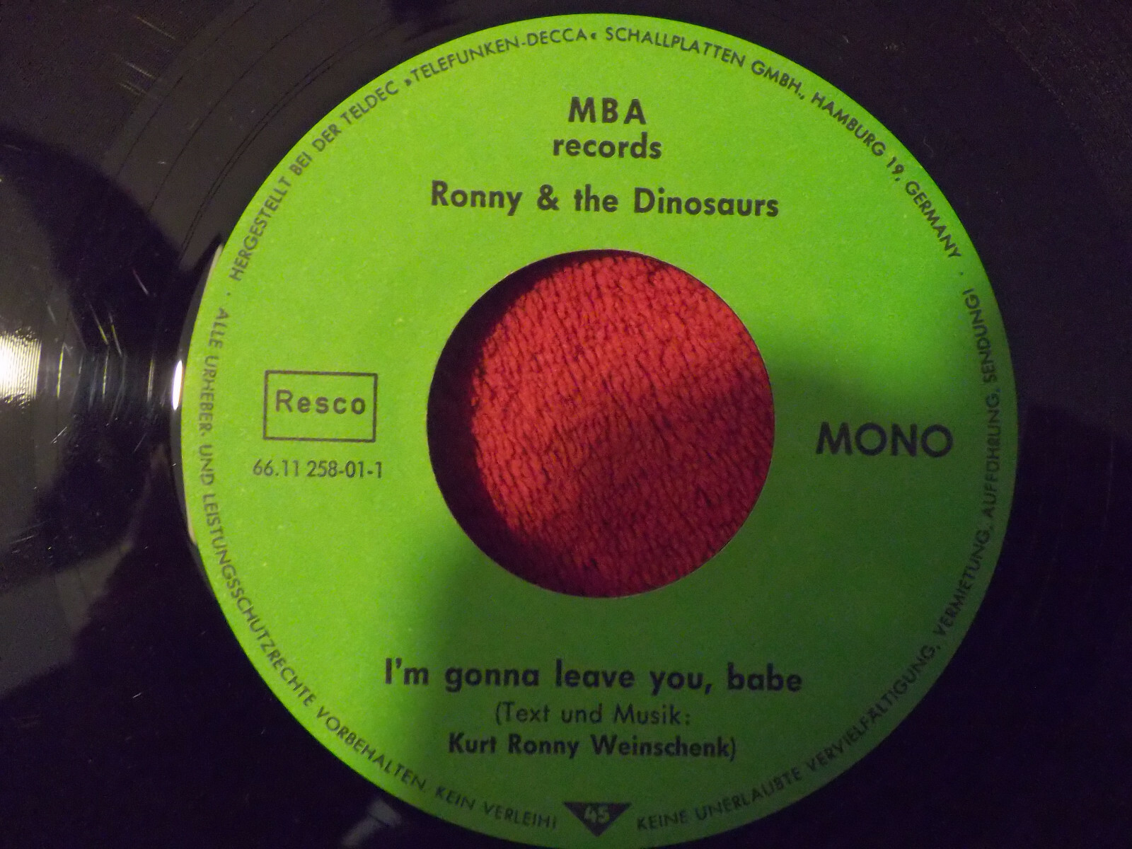 Ronny & the Dinosaurs – I´m gonna leave you babe / Rockabilly mama – 7″ Single, 1979, Bild 2