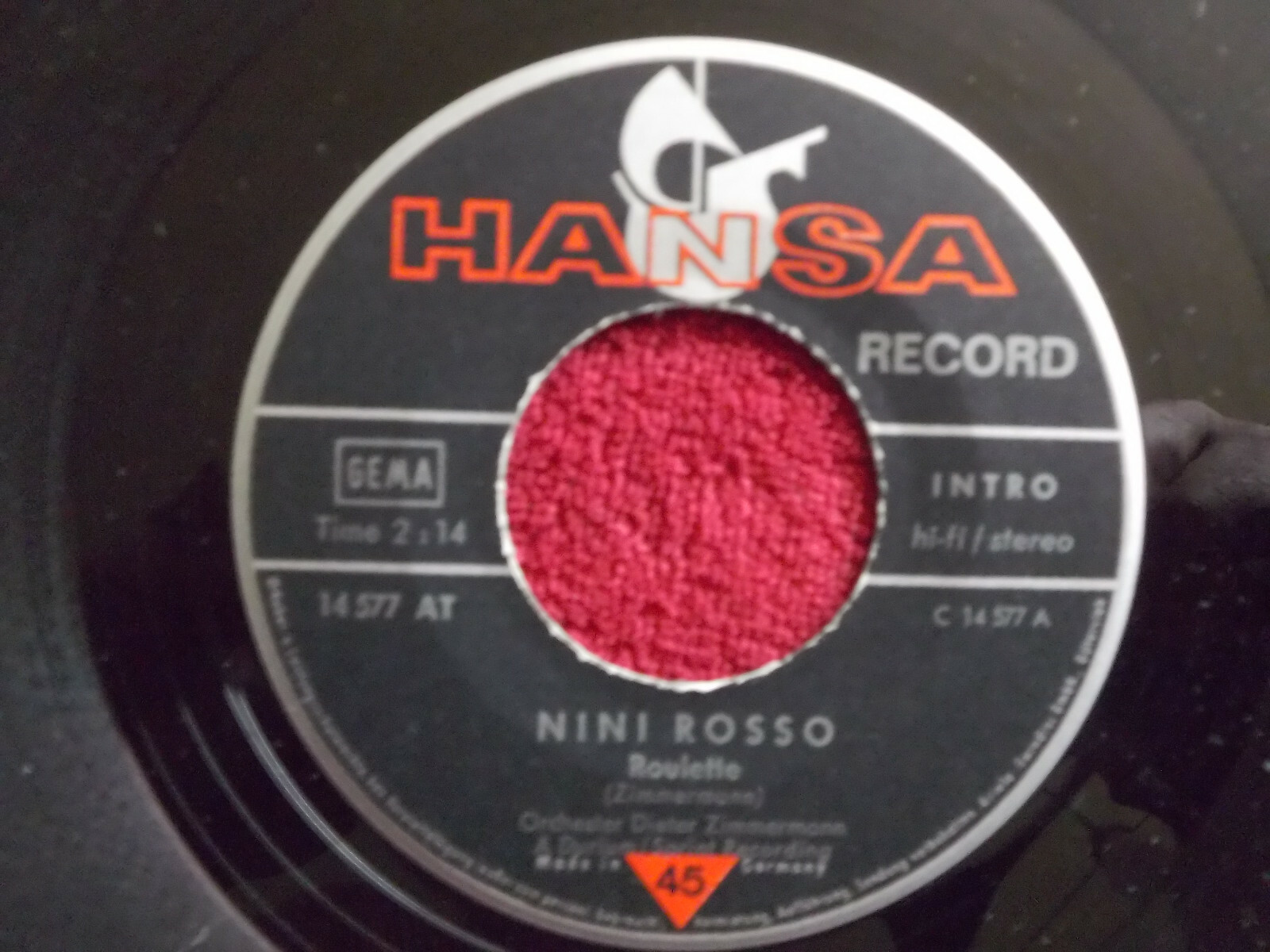 Nini Rosso – Roulette / Faraway Love | Hansa Records 14 577 AT