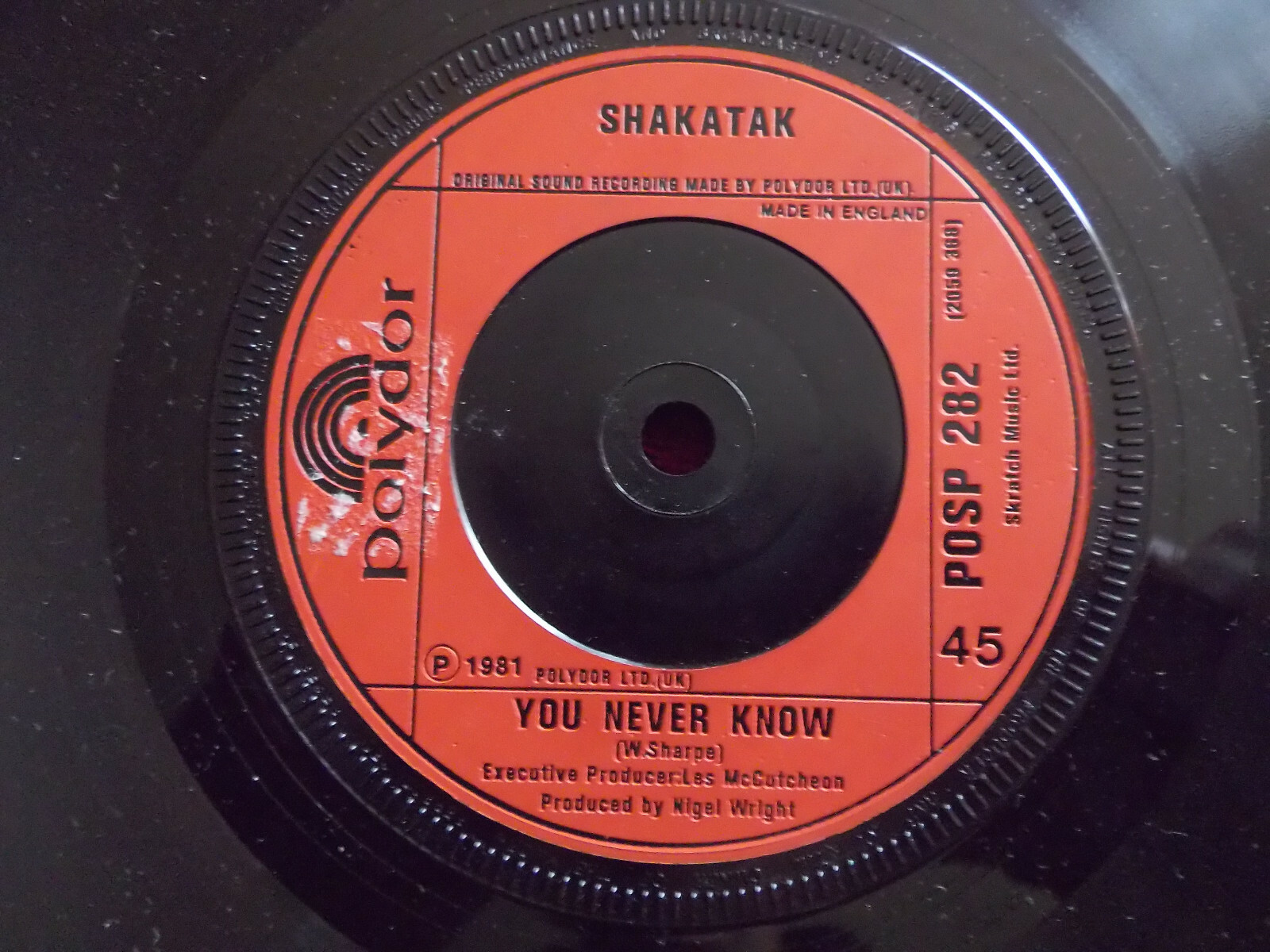 Shakatak – Brazilian Dawn / You Never Know (Polydor, POSP 282, 1981), Bild 2