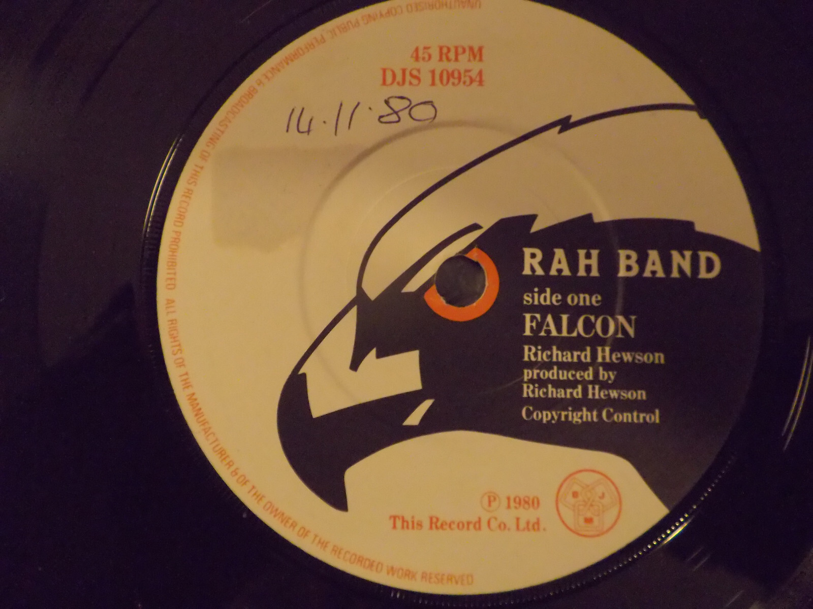Rah Band – Falcon / Falcon 2 (DJM Records, DJS 10954, 1980)